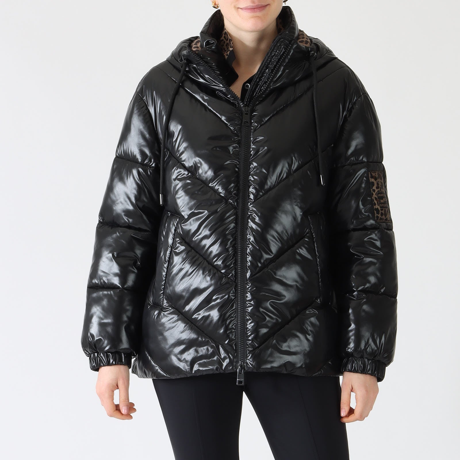 Black Glossy Quilted Puffer Jacket