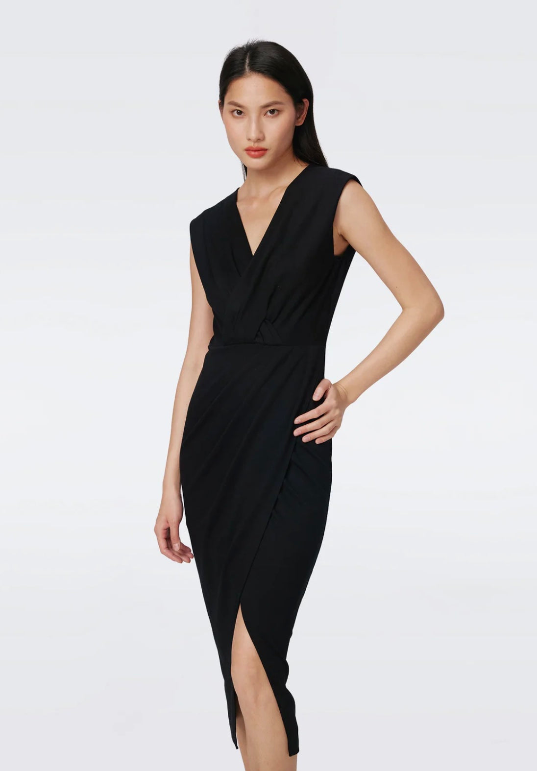 Black Hallie Wrap Dress