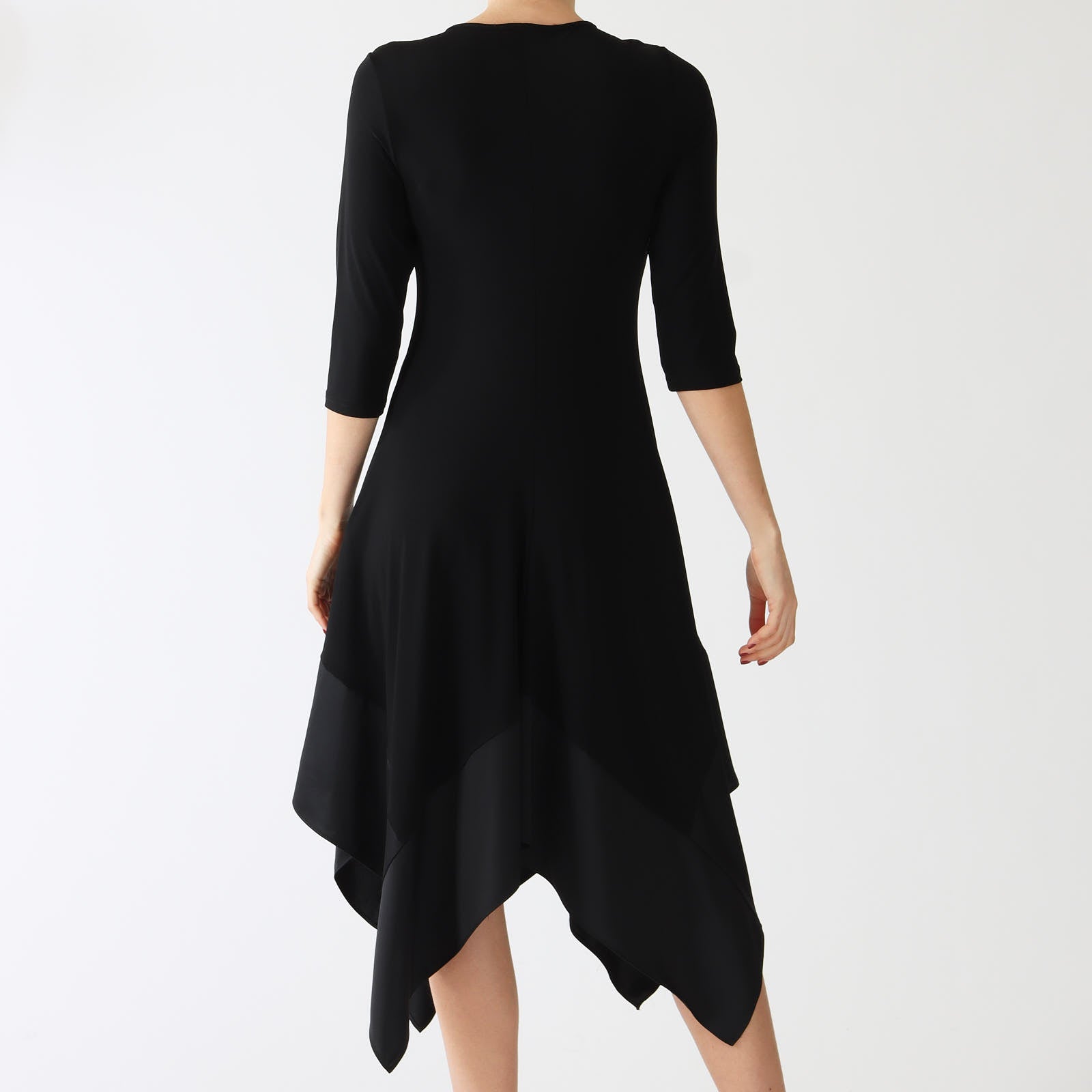 Black Handkerchief Hem Dress