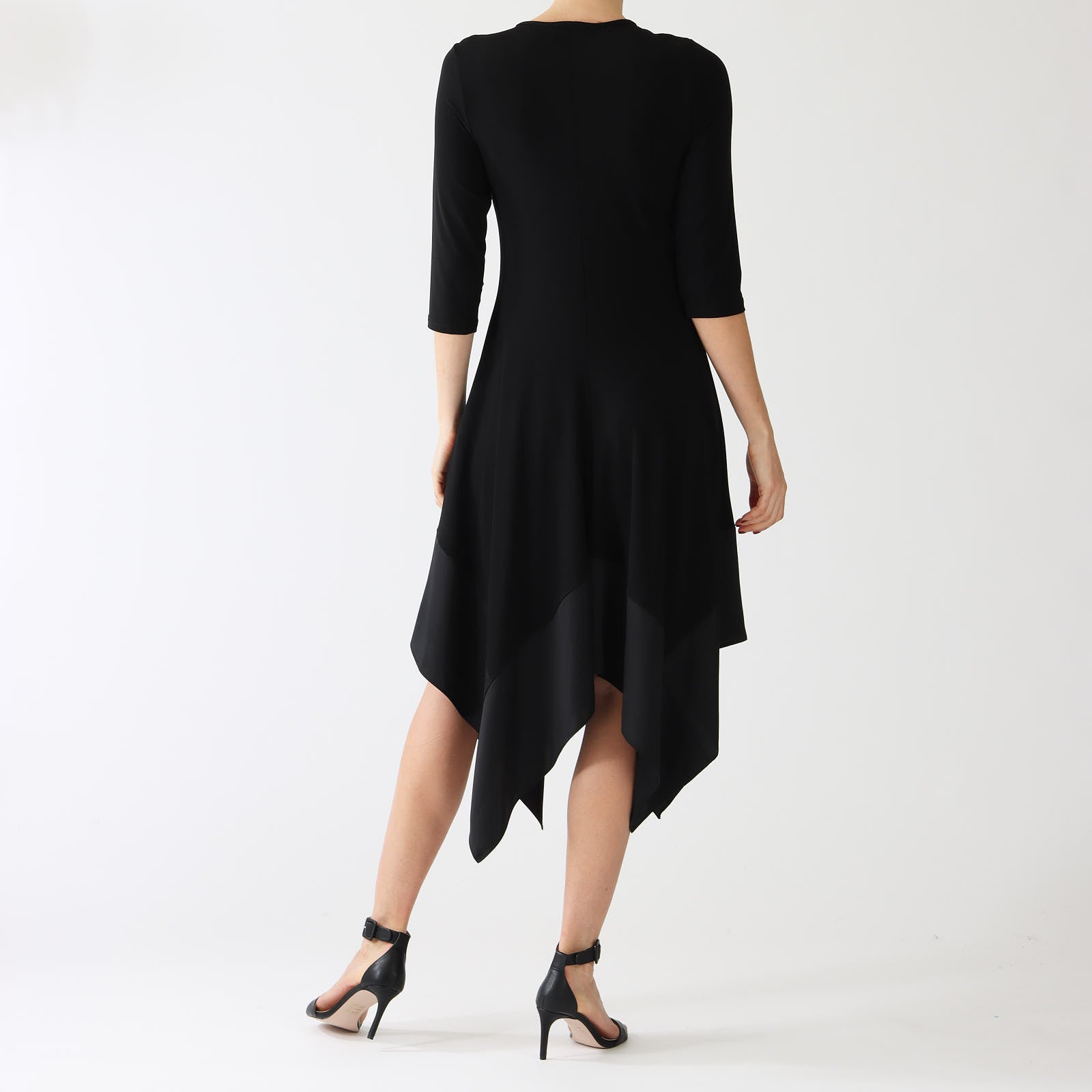 Black Handkerchief Hem Dress