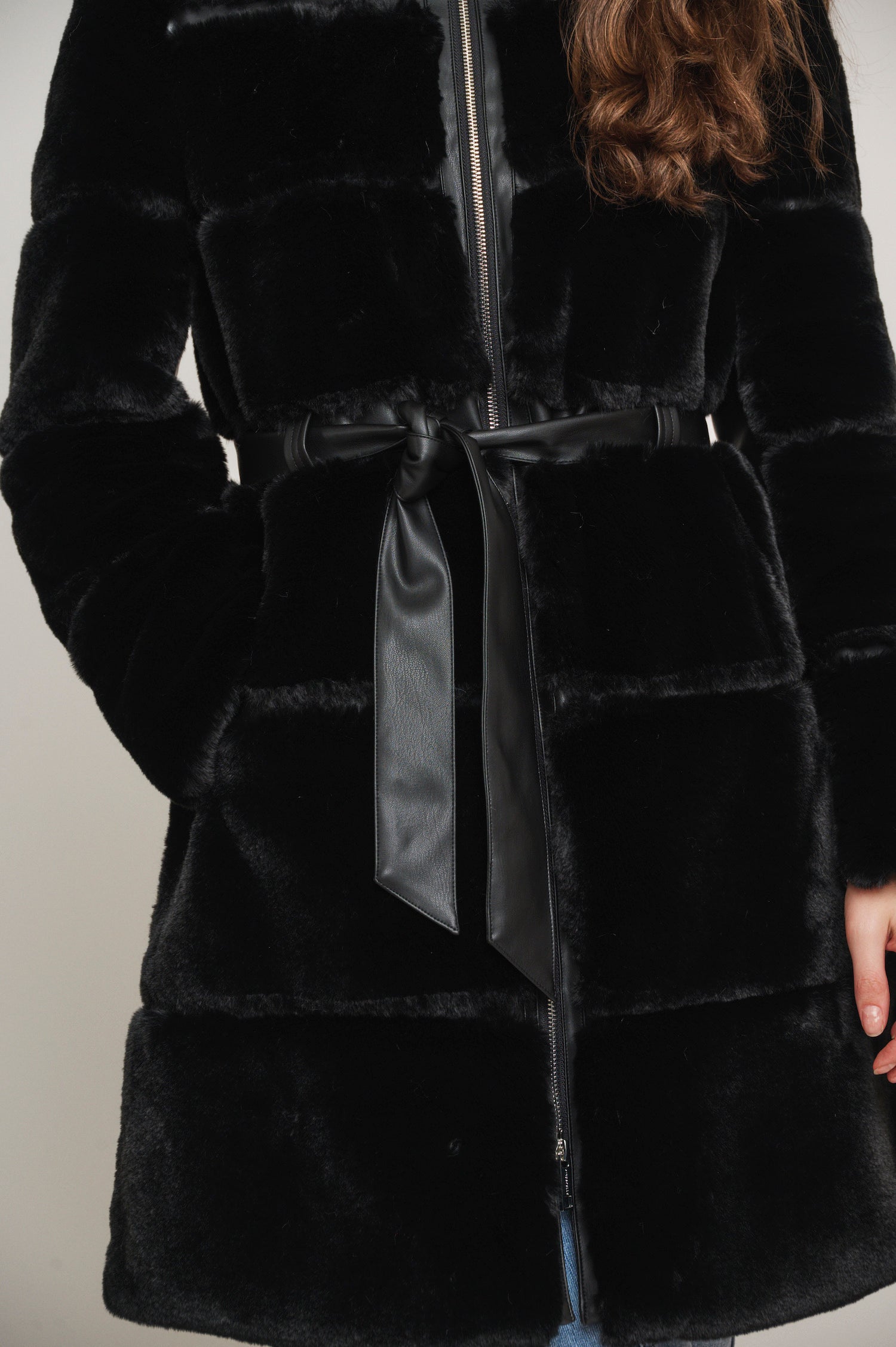 Black Harvard Faux Fur Coat