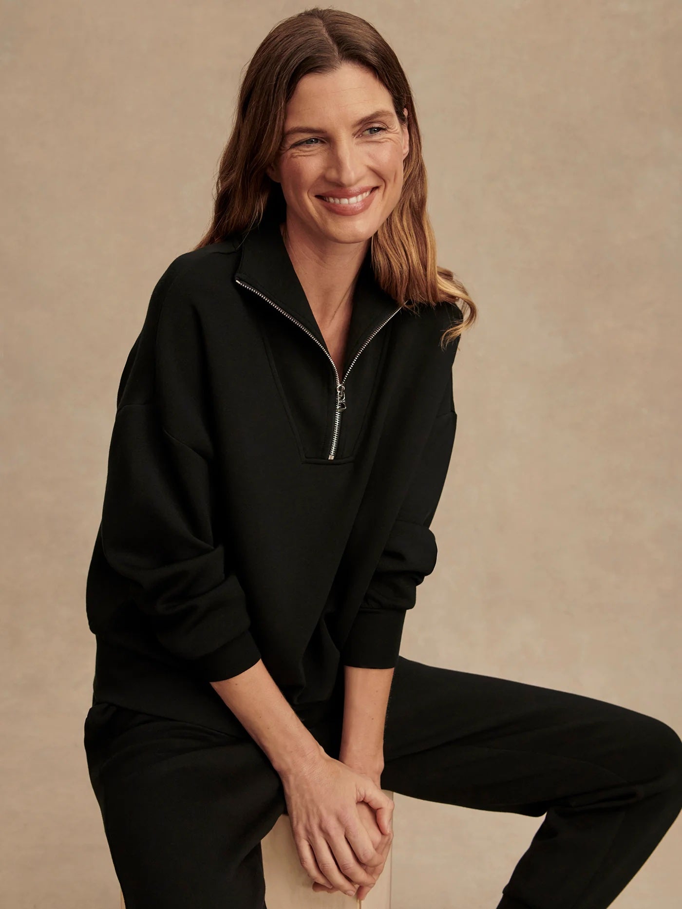 Black Hawley Half-Zip Sweatshirt