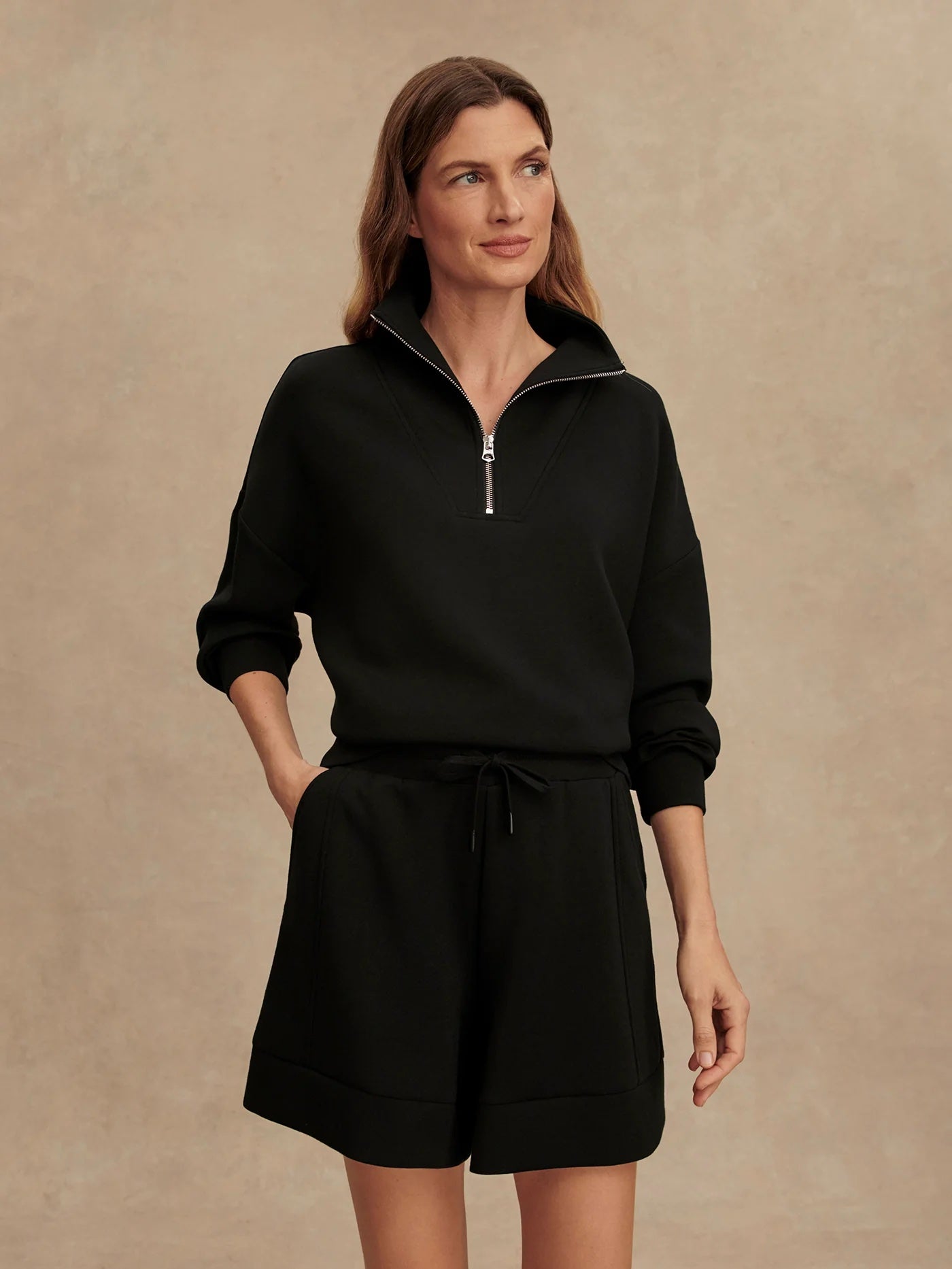 Black Hawley Half-Zip Sweatshirt