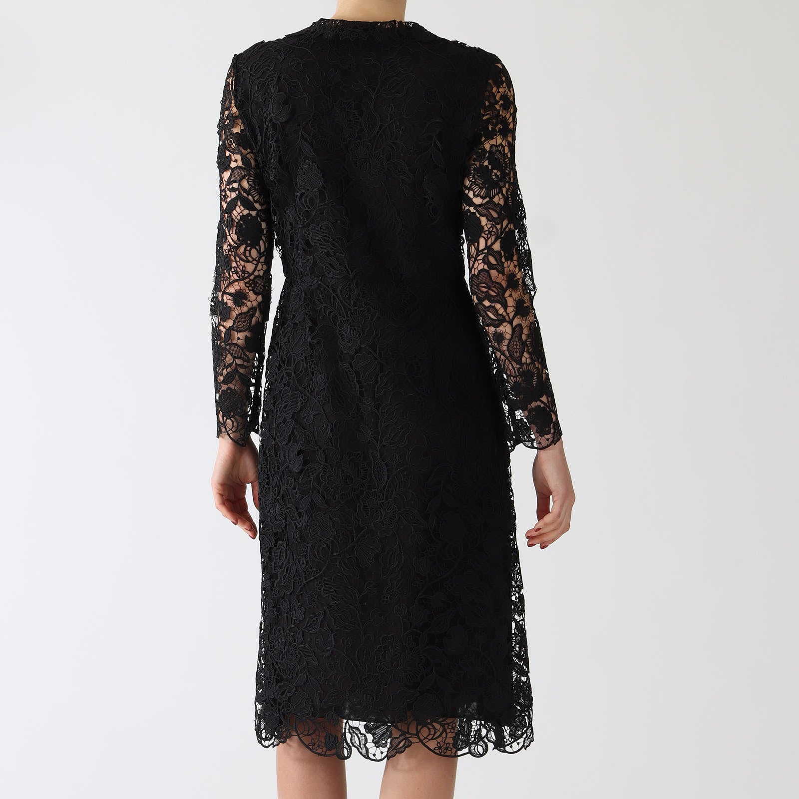 Black Lace Midi Length Dress