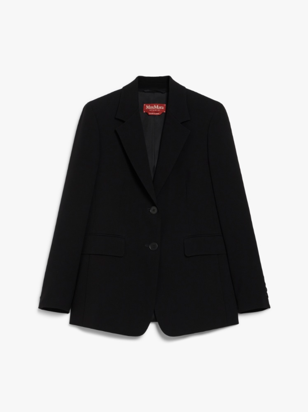 Black Linz Single-Breasted Cady Blazer