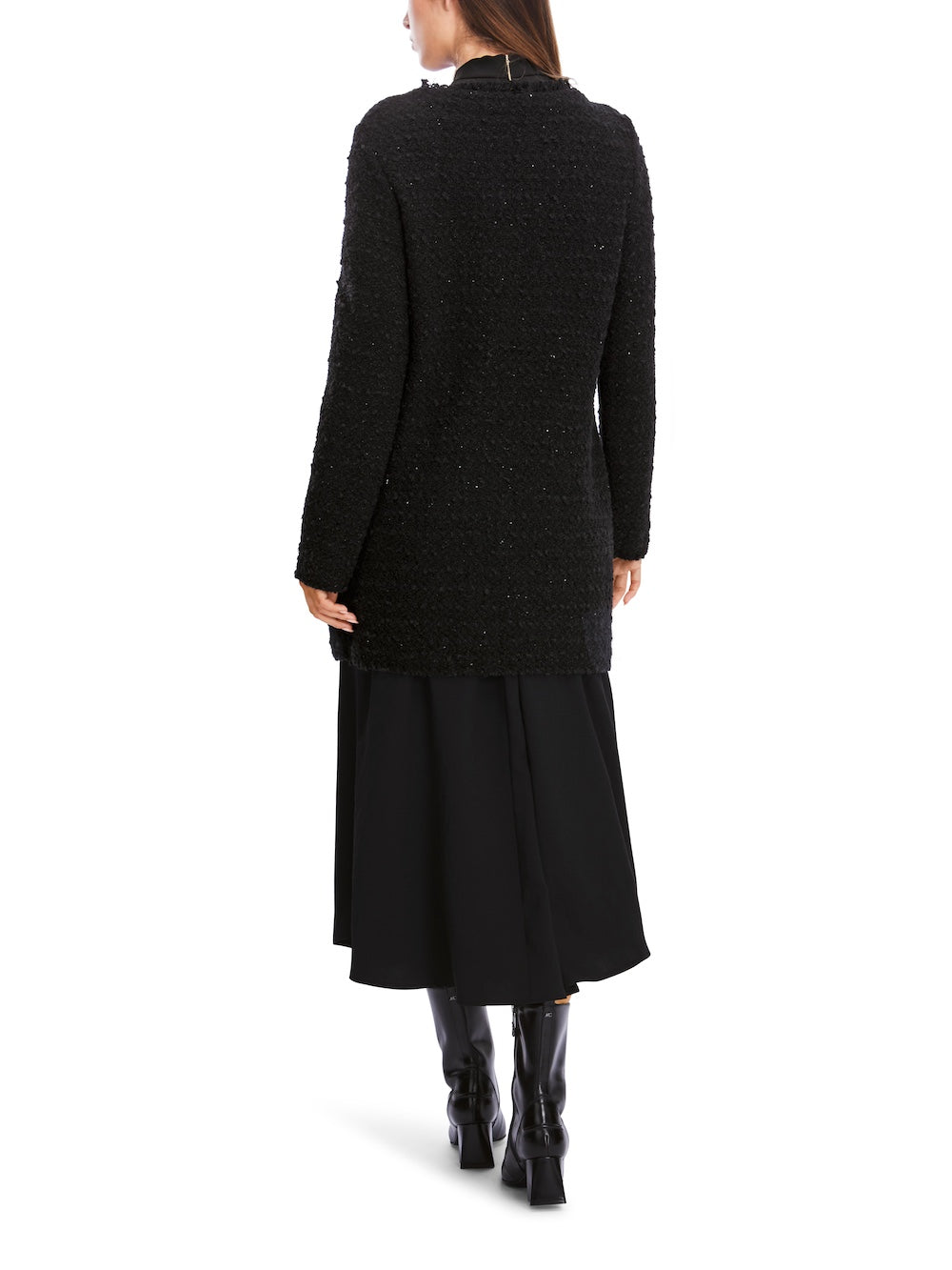 Black Lurex Bouclé Knit Cardigan