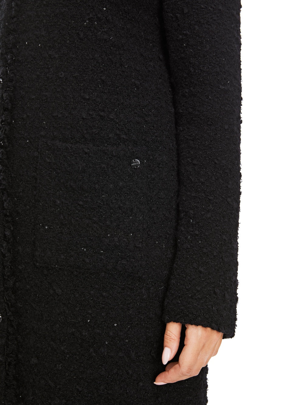 Black Lurex Bouclé Knit Cardigan