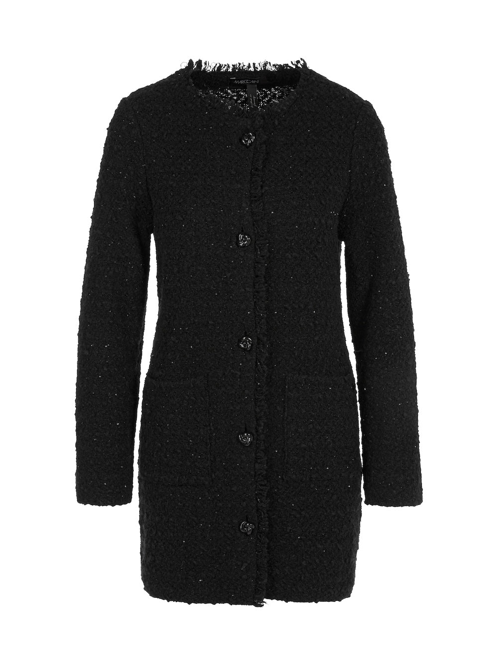 Black Lurex Bouclé Knit Cardigan