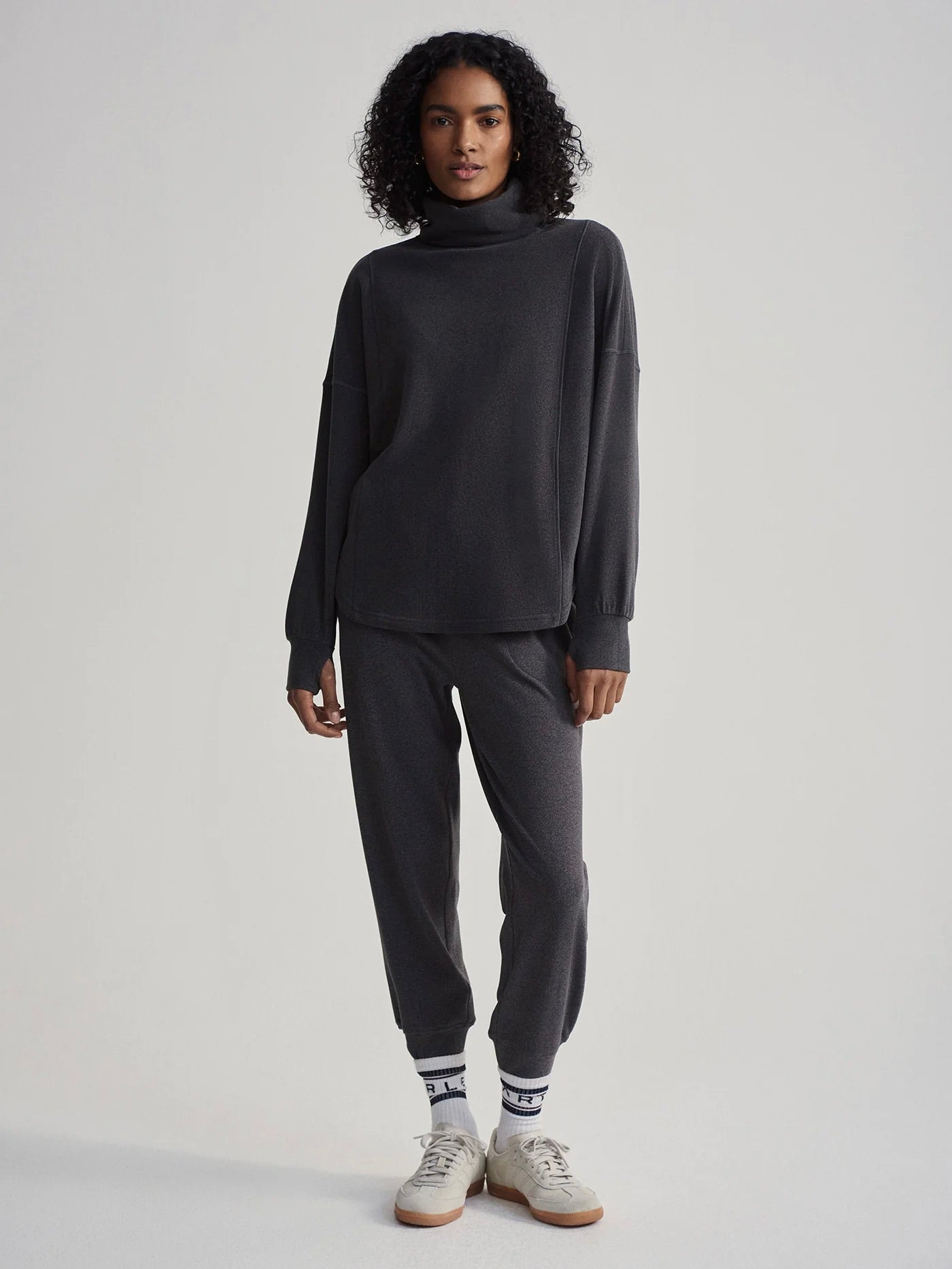 Black Marl Rainer Roll Neck Sweater