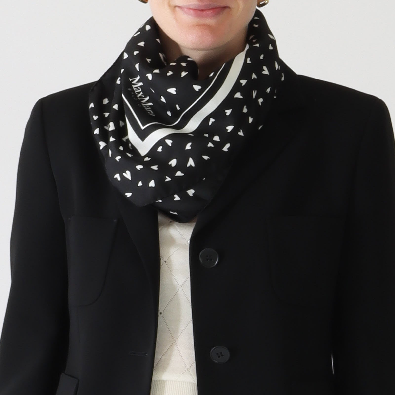 Black Micro Socrate Silk Scarf