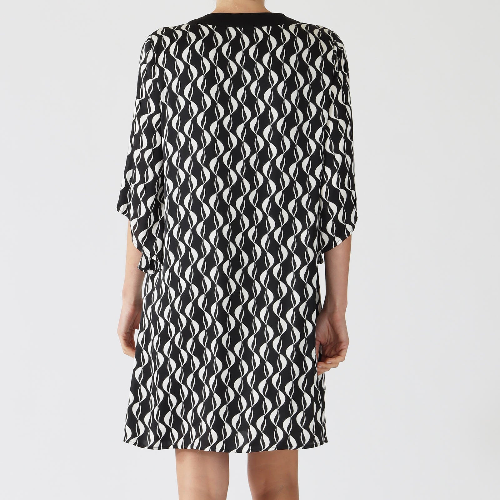 Black & Moonstone Geometric Print Tunic Dress