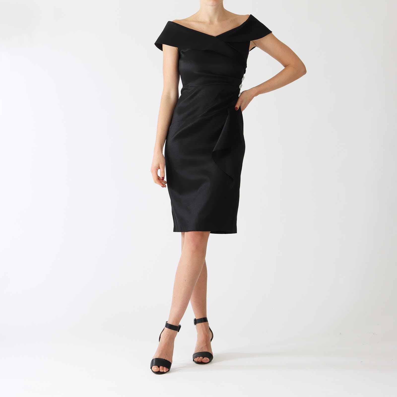 Black Off Shoulder Cocktail Dress