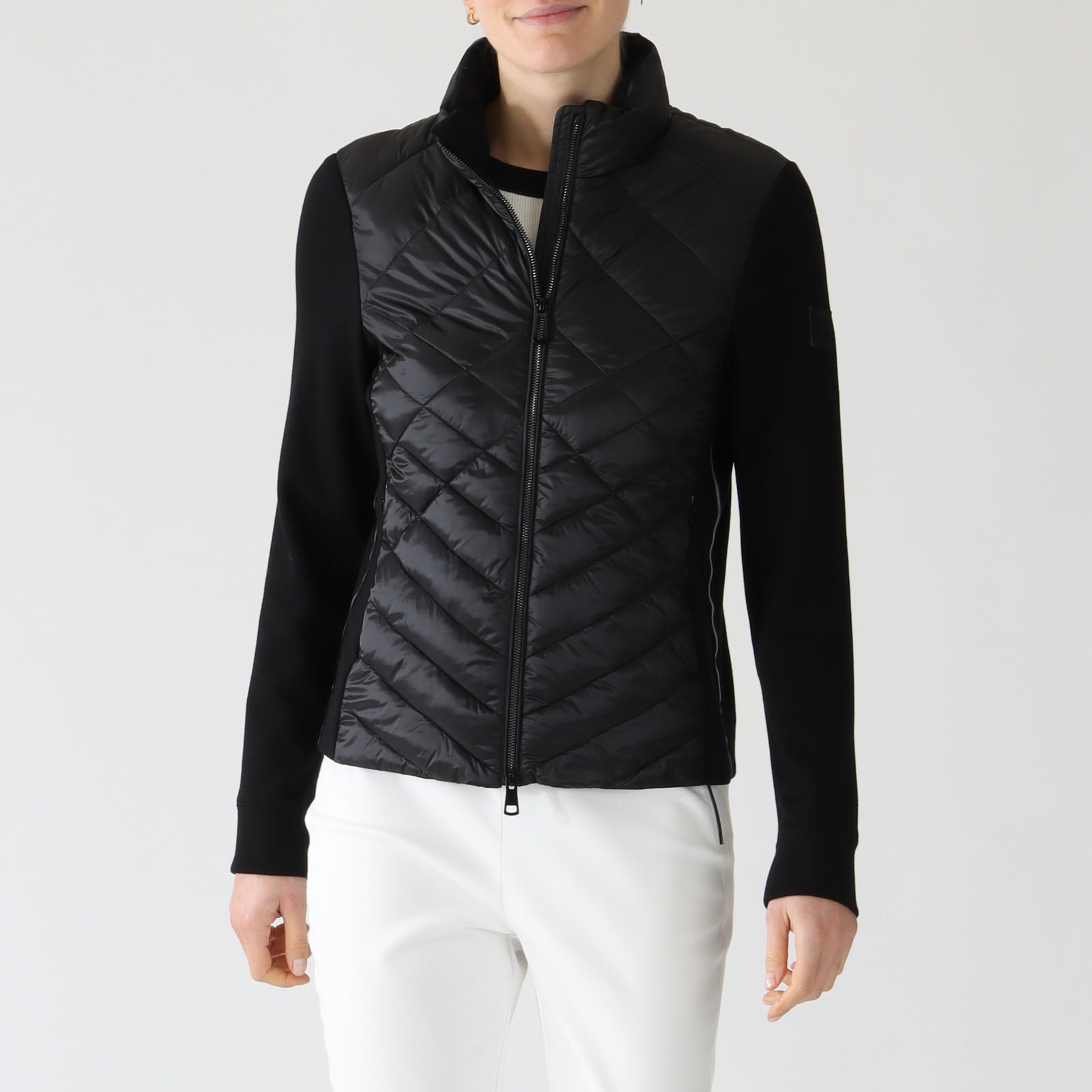 Black Quilted Contrast Jacket