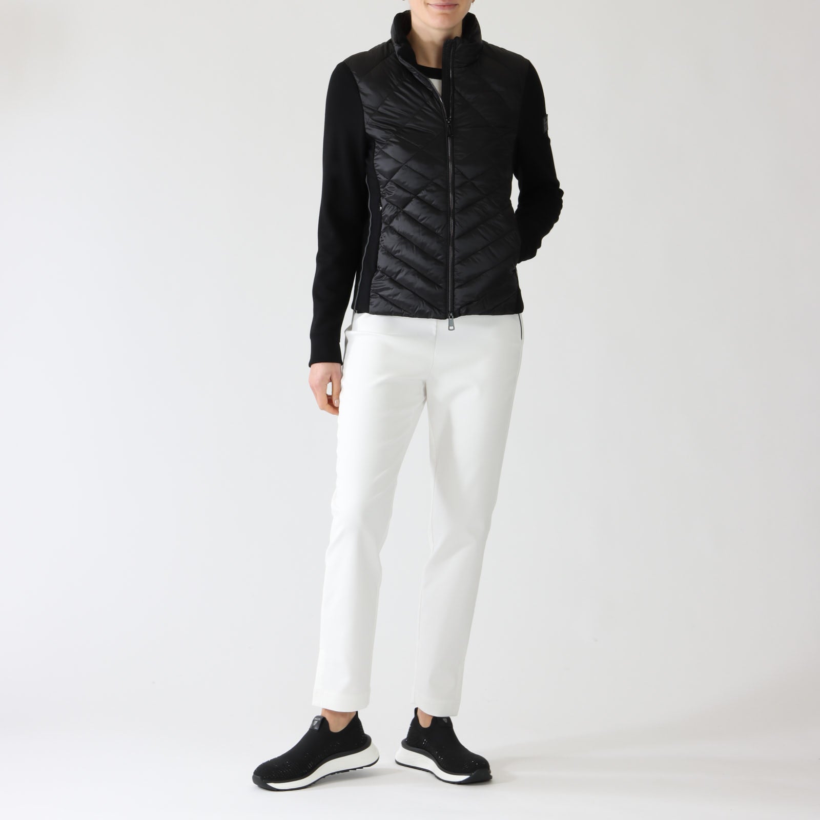 Black Quilted Contrast Jacket