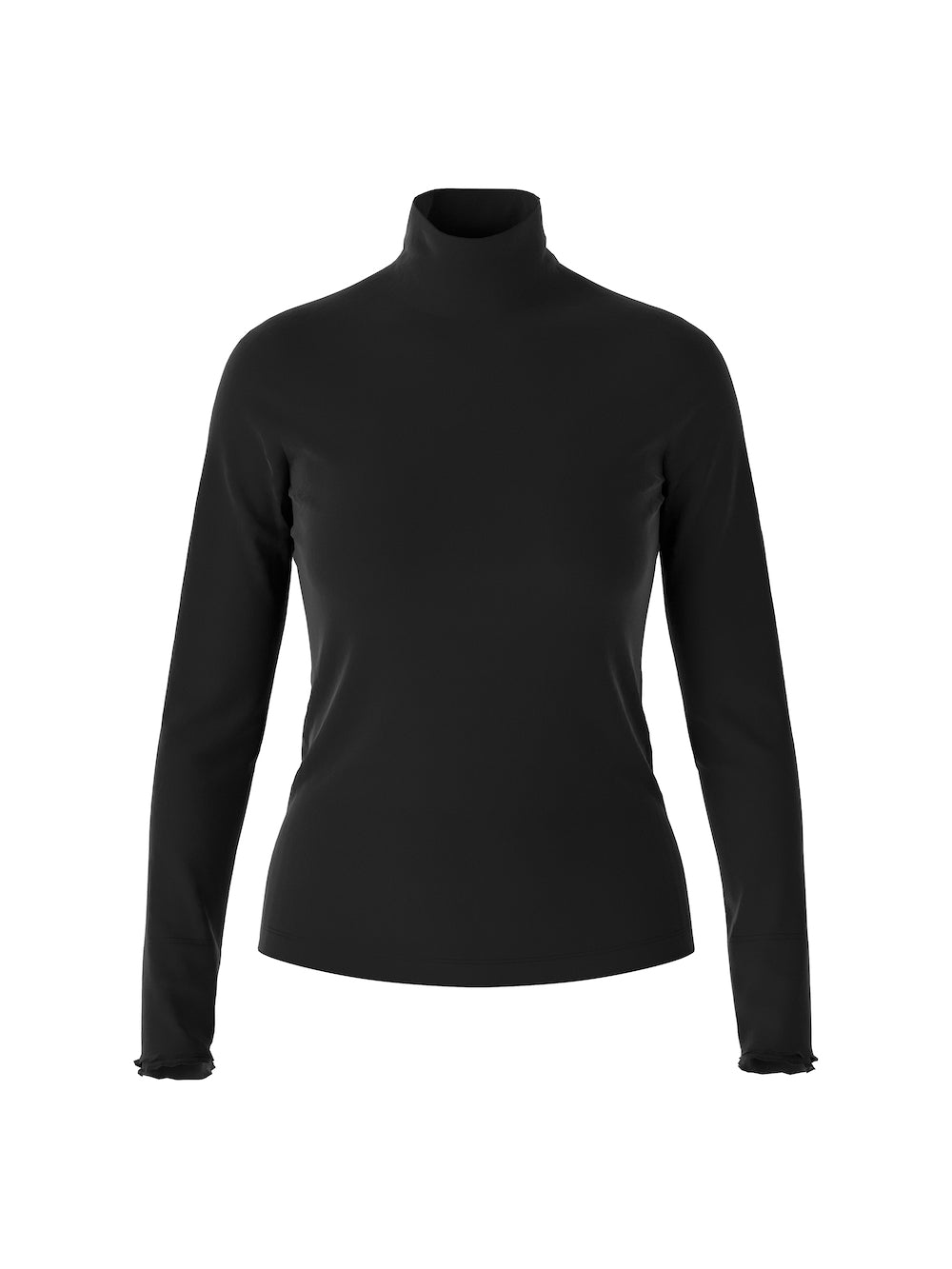 Black Second Skin Polo Neck Top