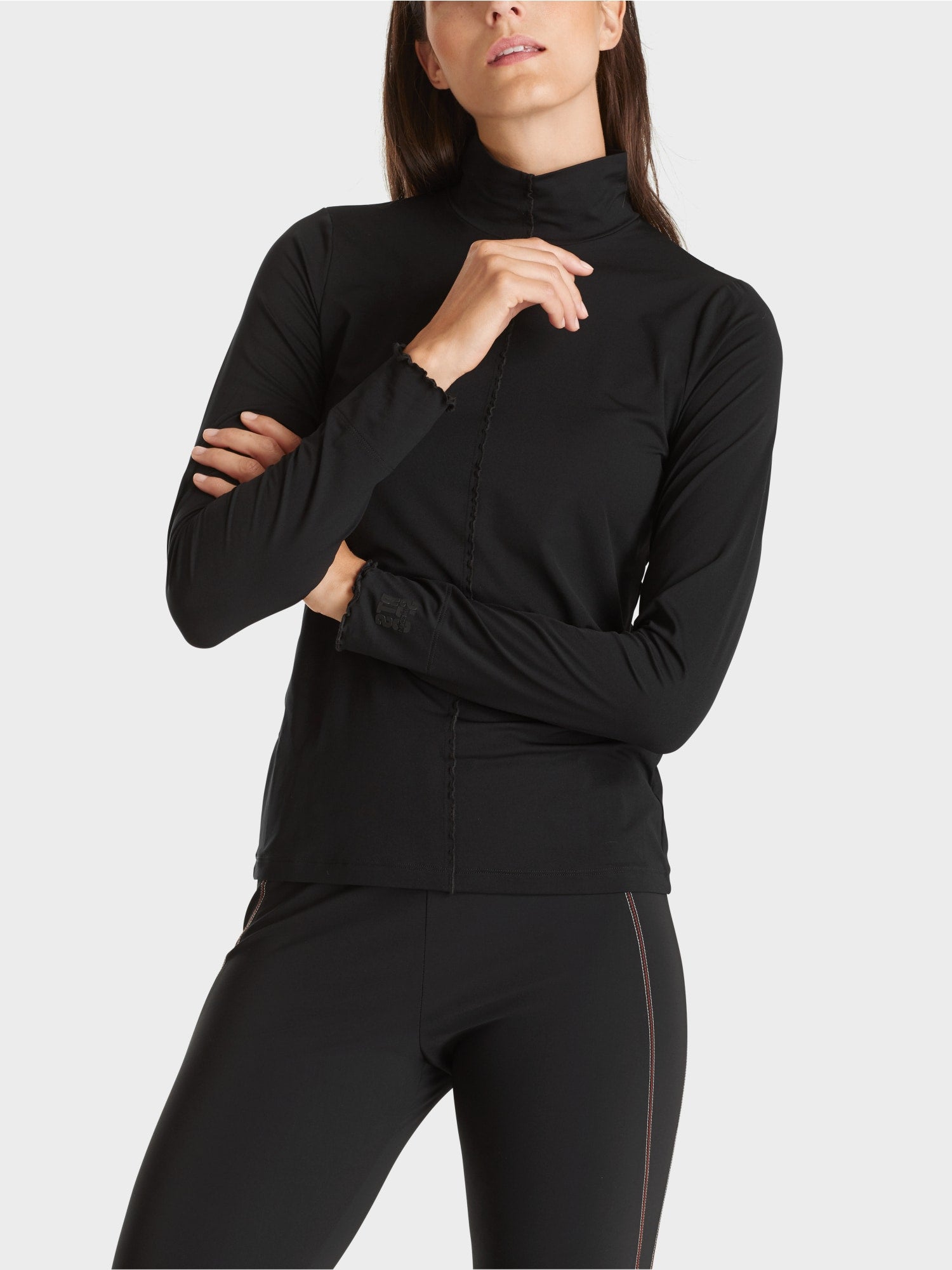 Black Second Skin Polo Top