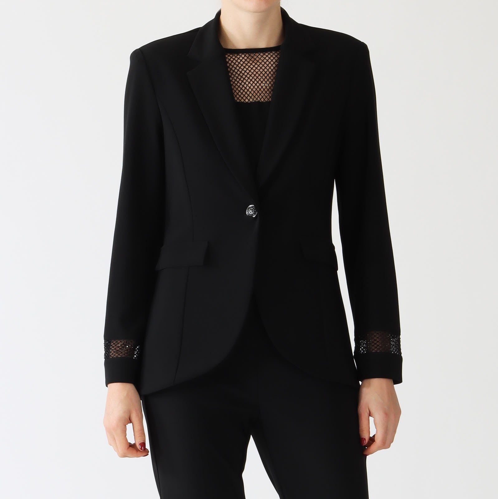 Black Sparkle Mesh Blazer