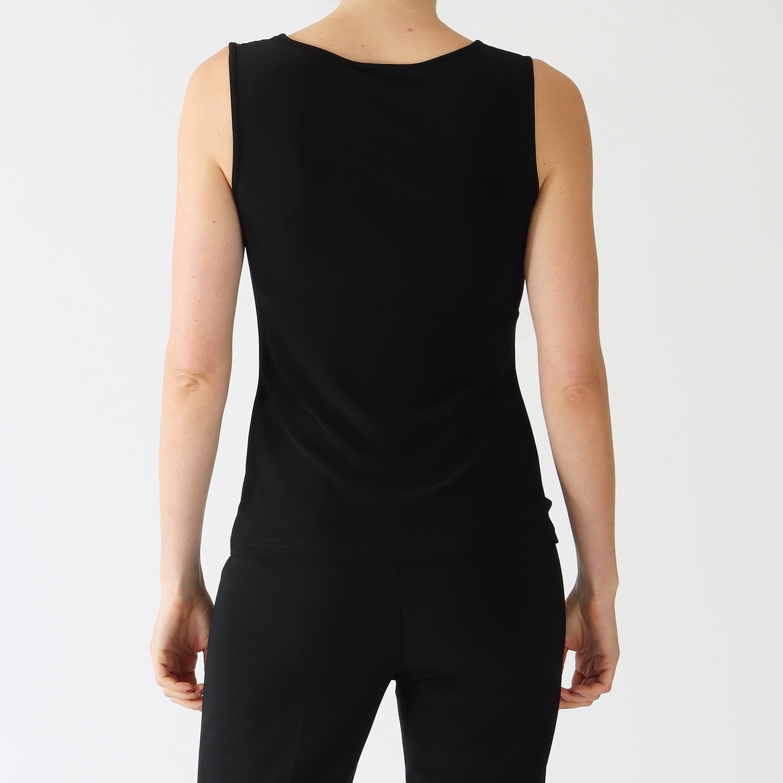 Black Sparkle Mesh Sleeveless Top