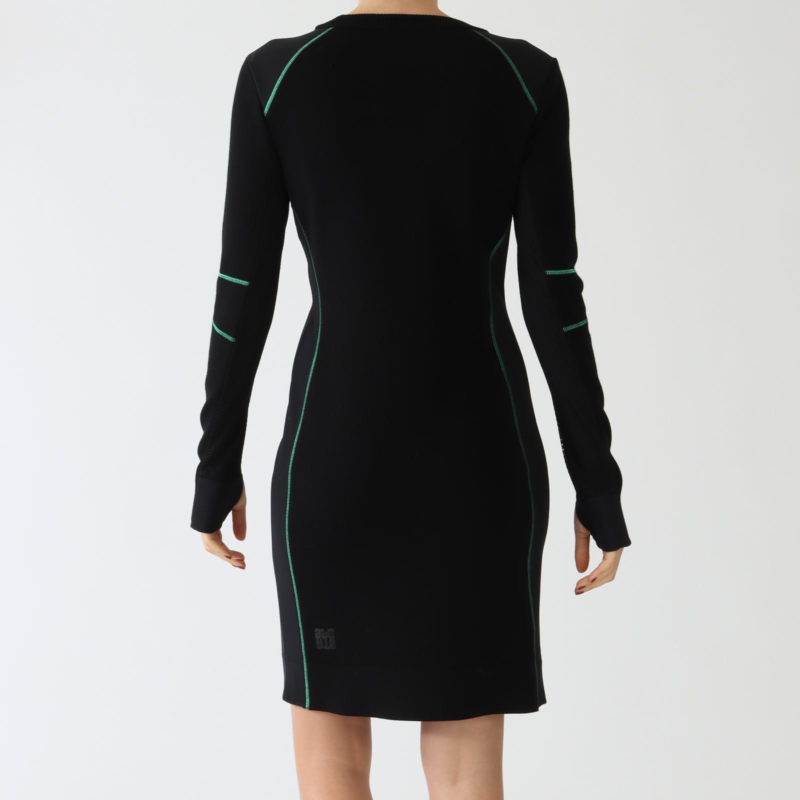 Black Sporty Contrast Stitch Dress