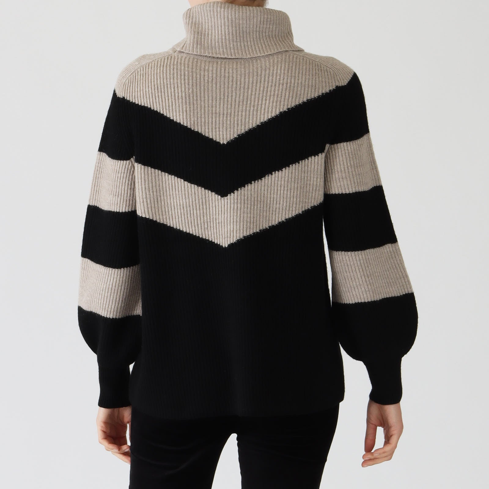 Black & Stone Chevron Turtleneck Sweater