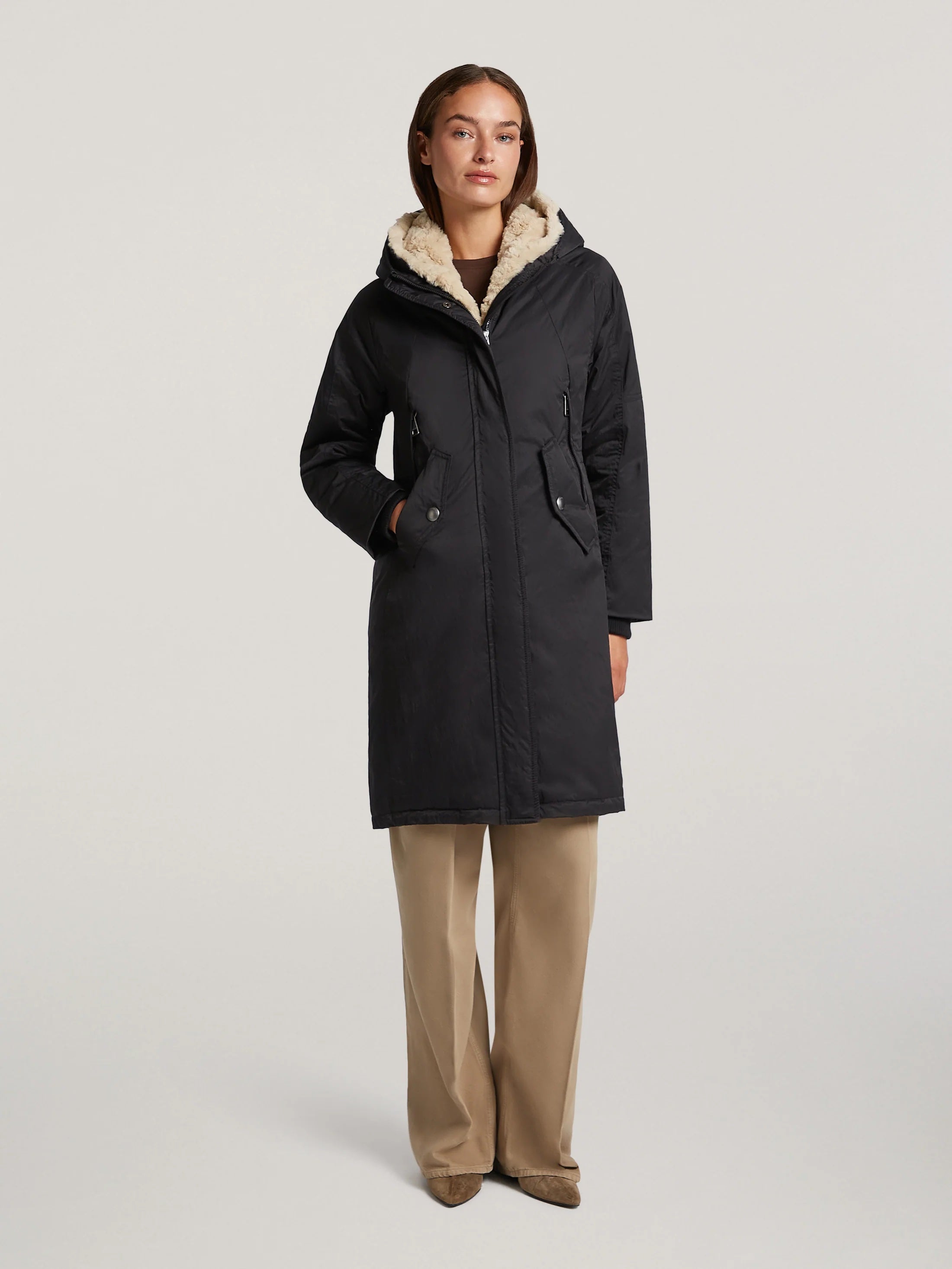 Black Tegen Parka Coat