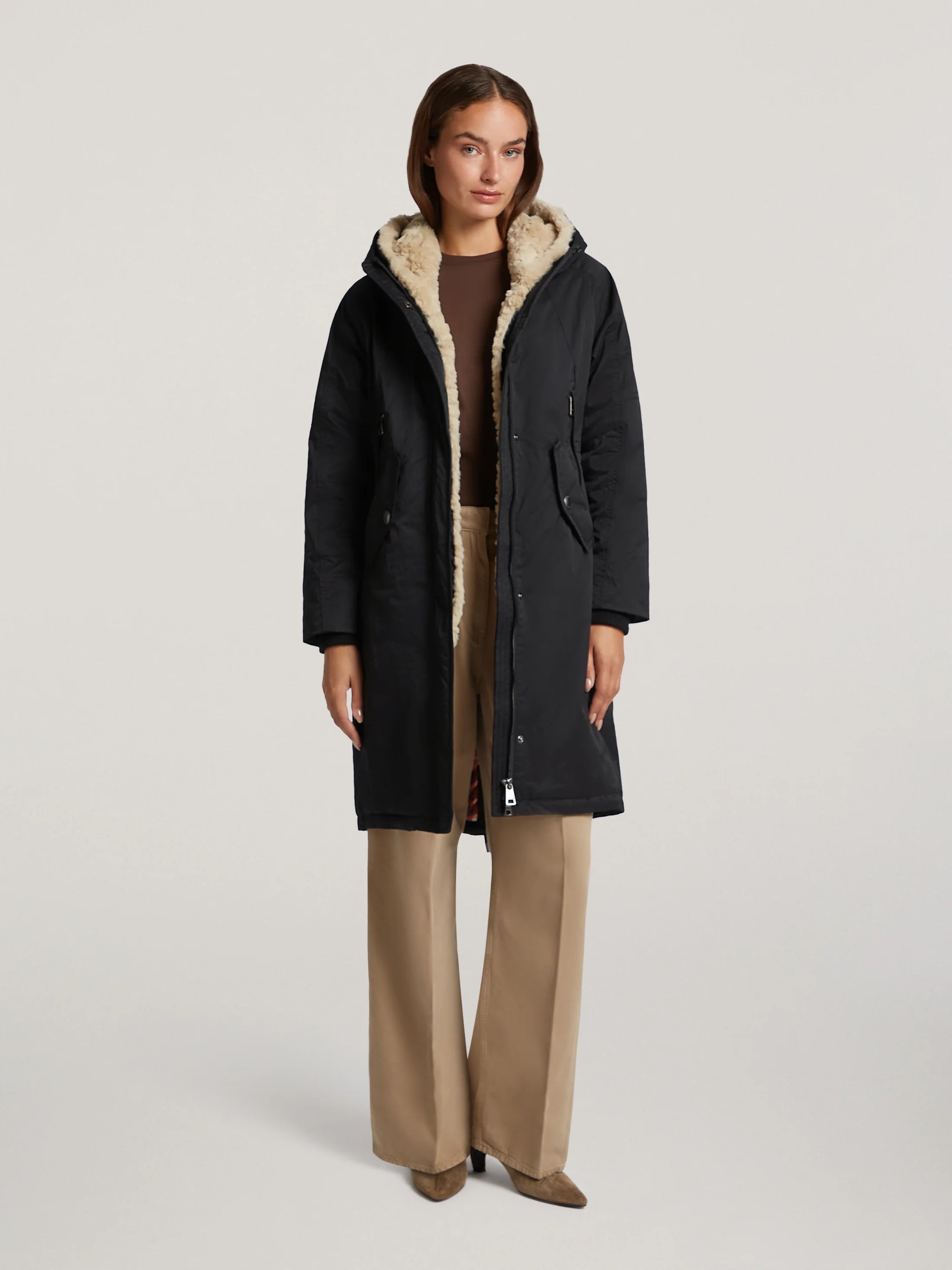 Black Tegen Parka Coat