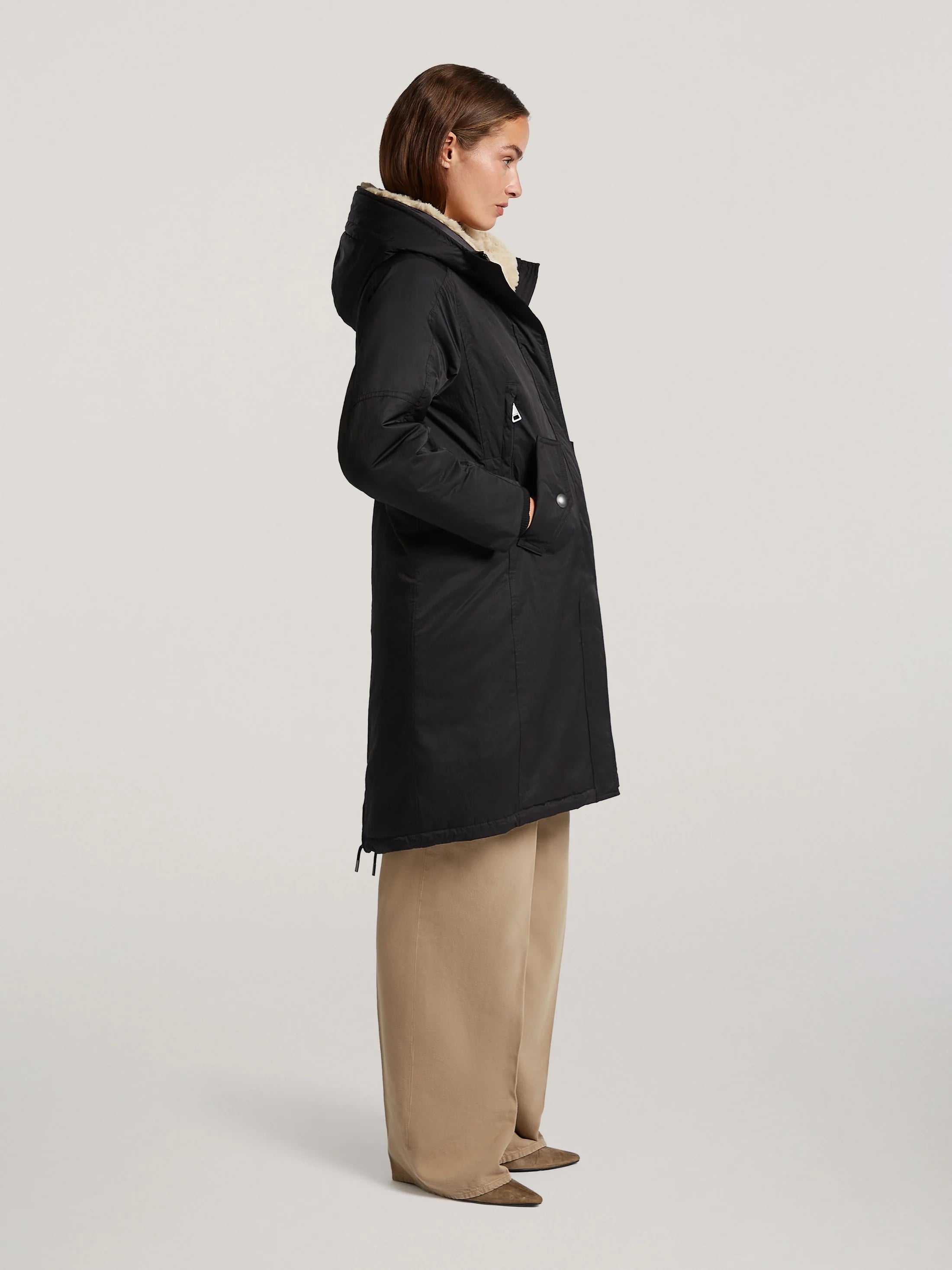Black Tegen Parka Coat