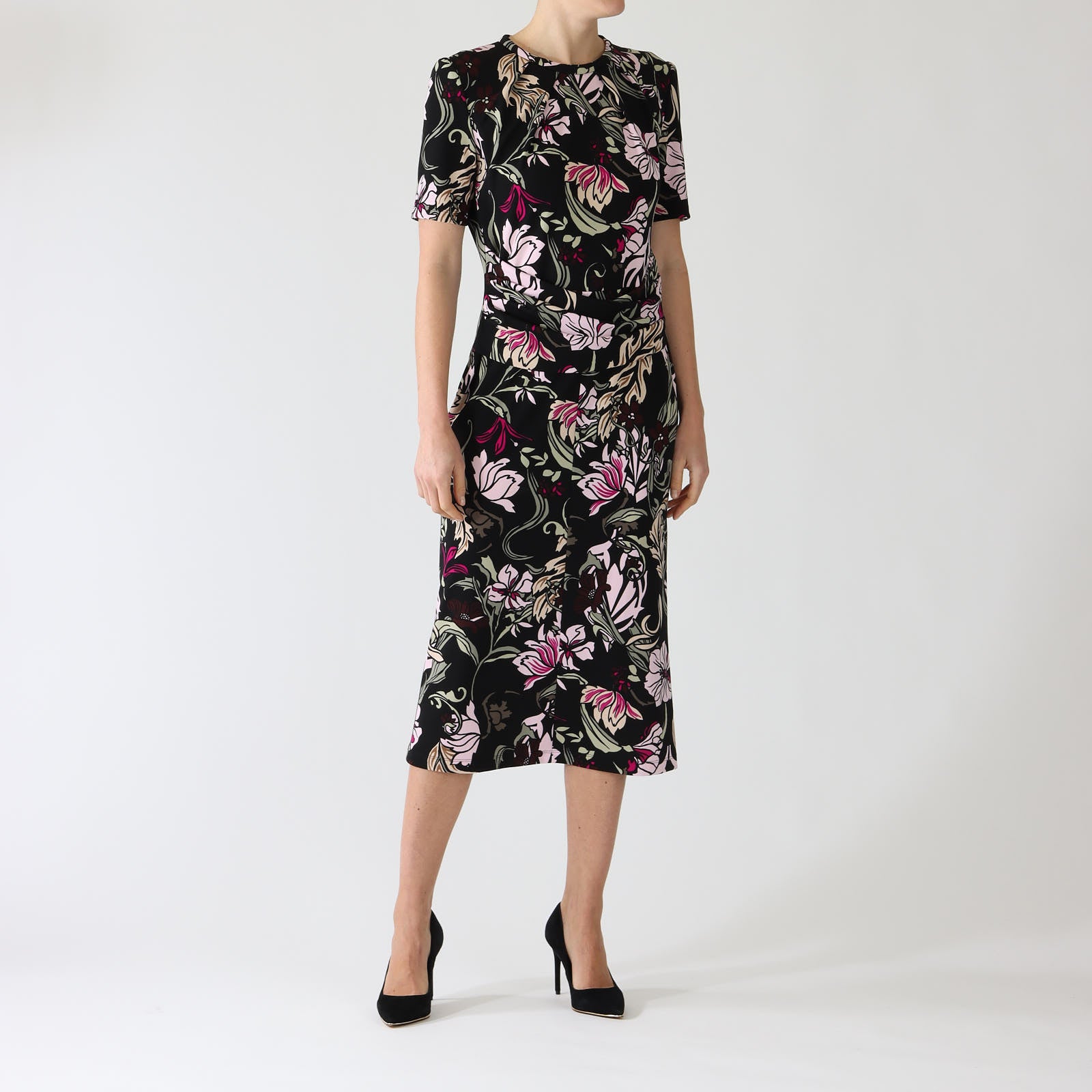 Black Twine Print Shift Dress