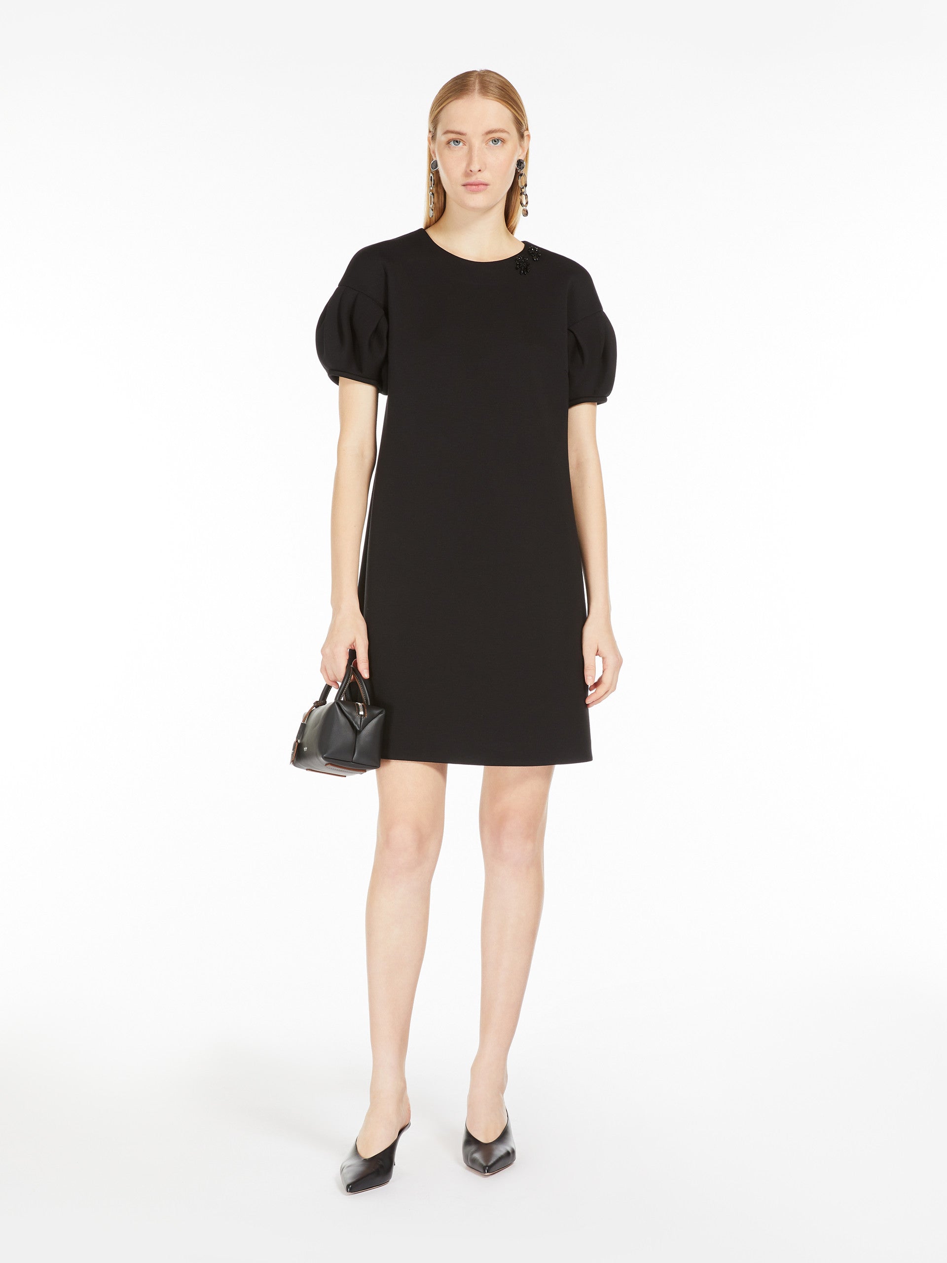 Black Ursola Scuba Jersey Mini Dress