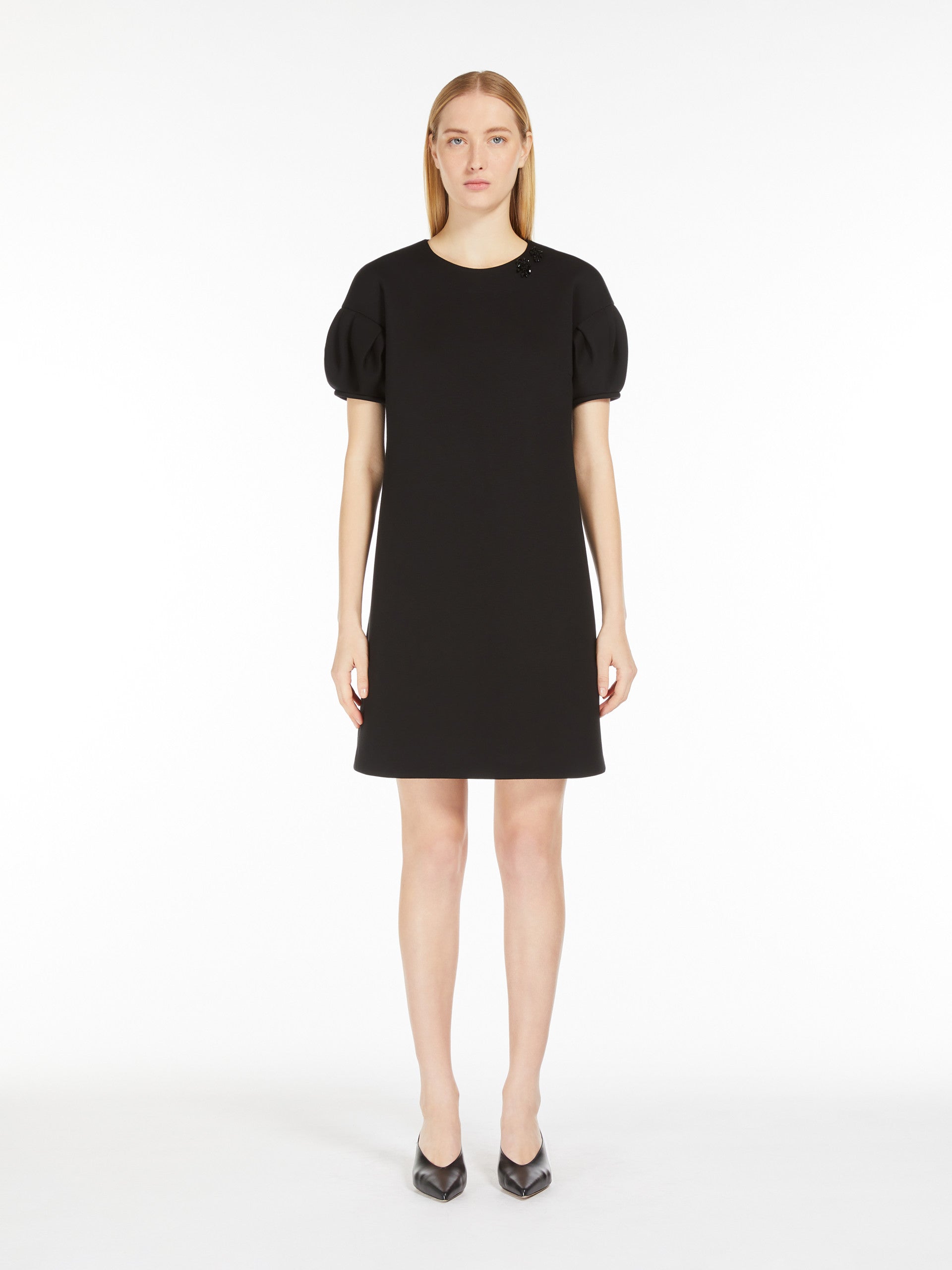 Black Ursola Scuba Jersey Mini Dress