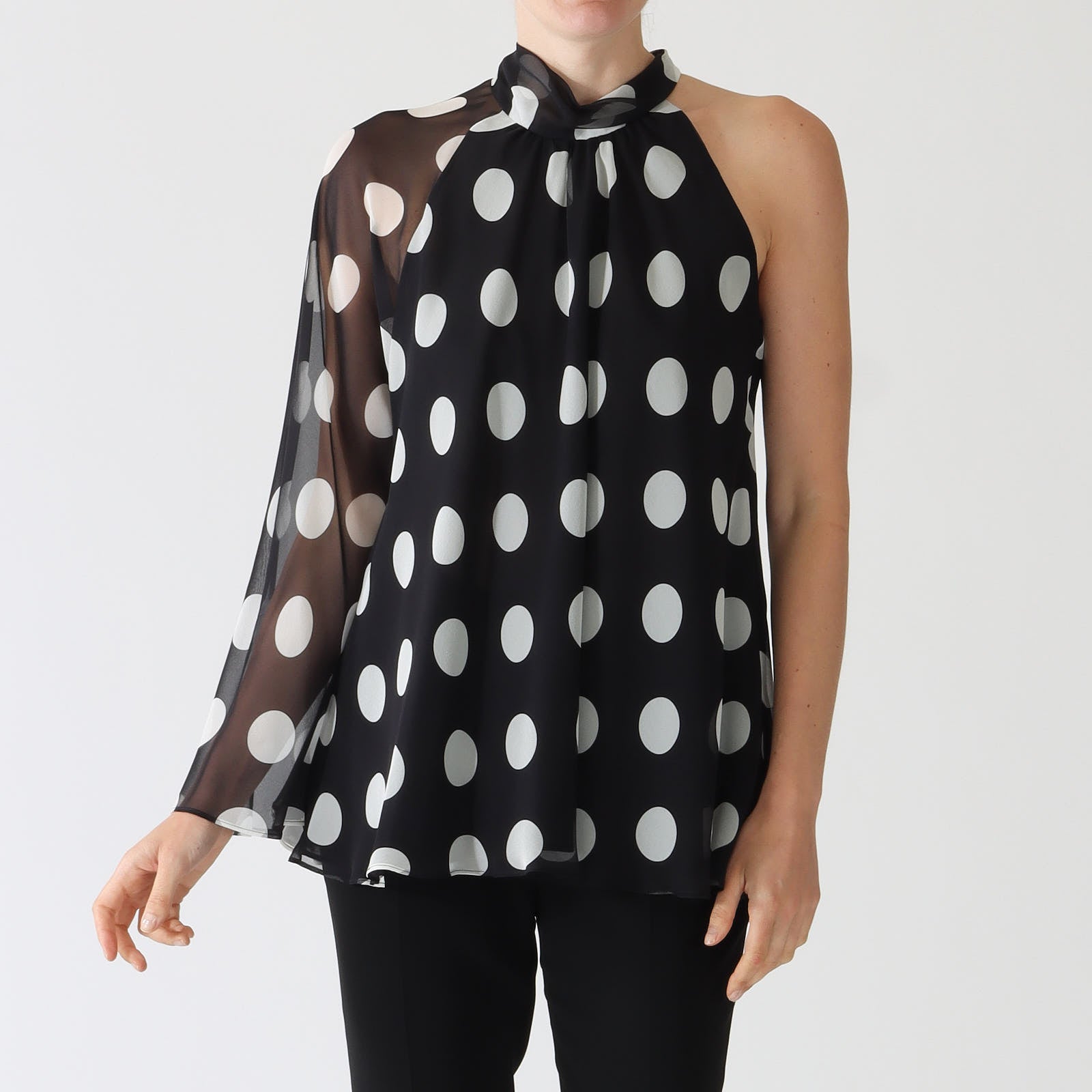 Black & White Carella One Shoulder Blouse