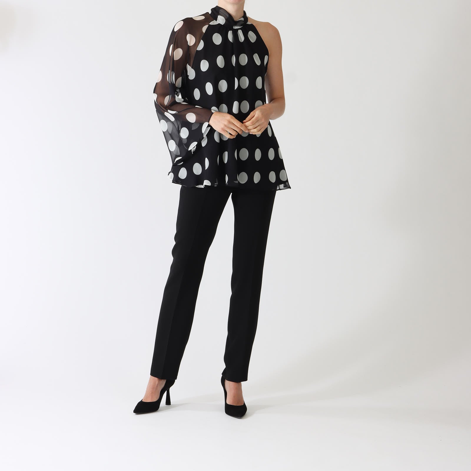 Black & White Carella One Shoulder Blouse