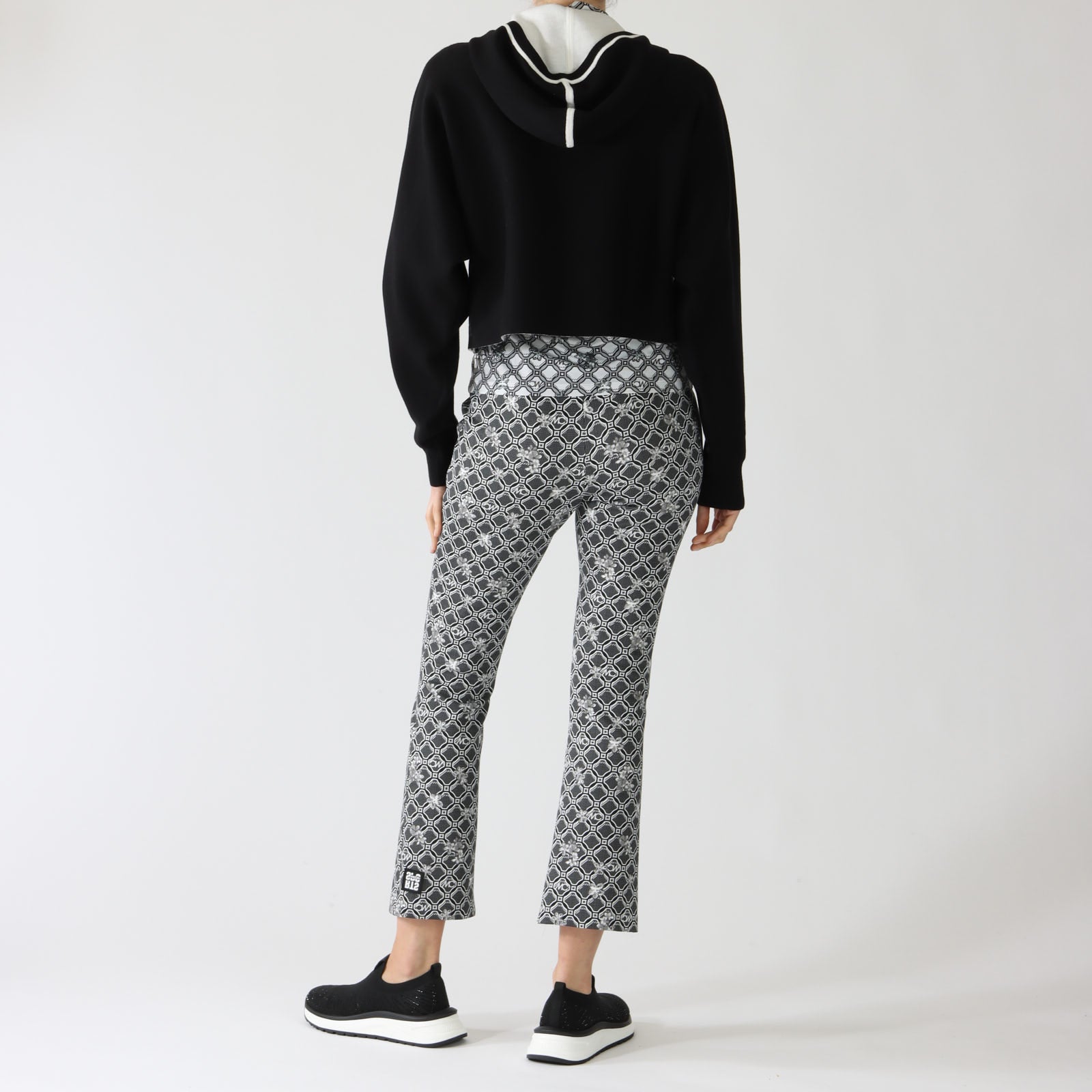 Black & White MC Logo Circles Print Fengyi Pants