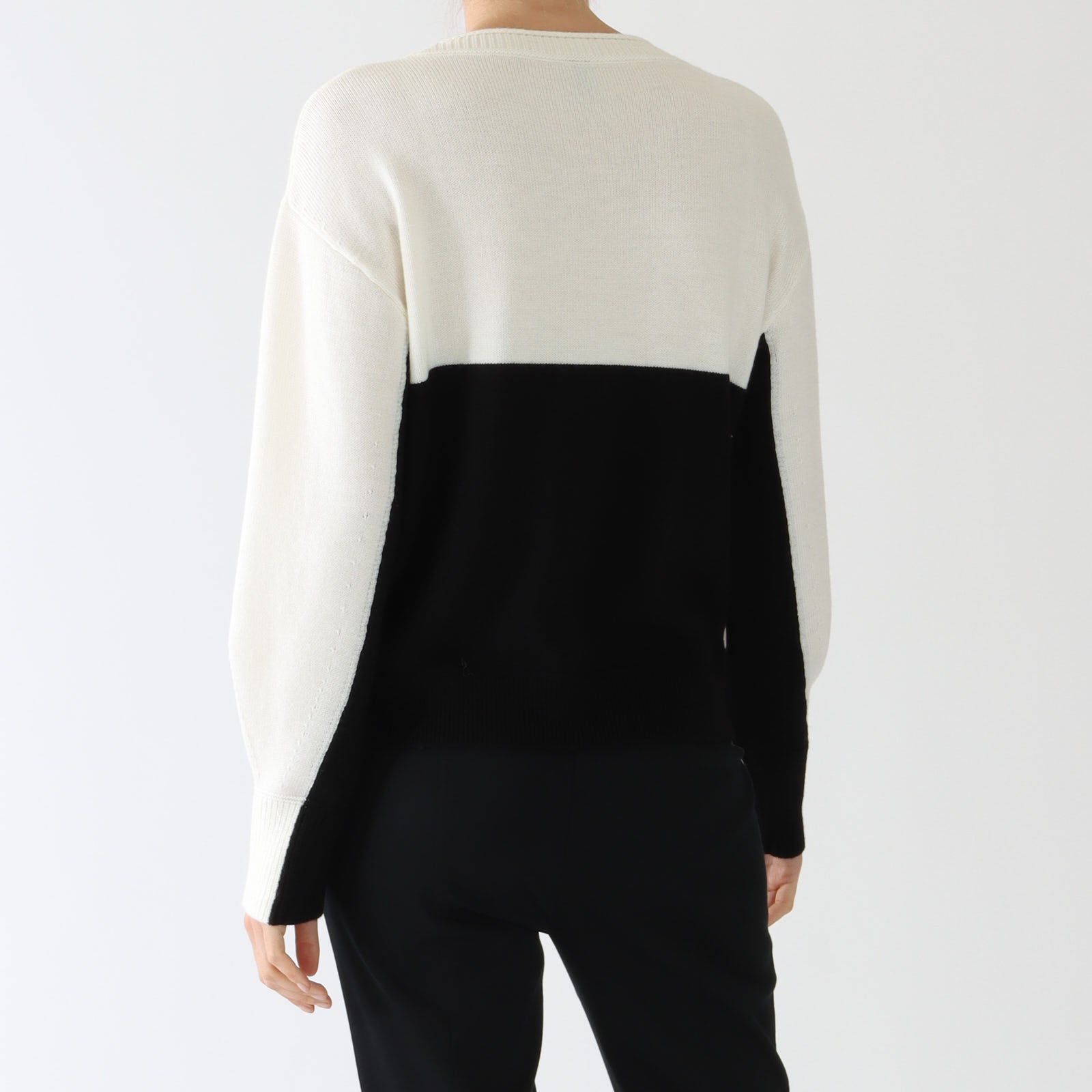 Black & White Pure Wool Elephant Sweater