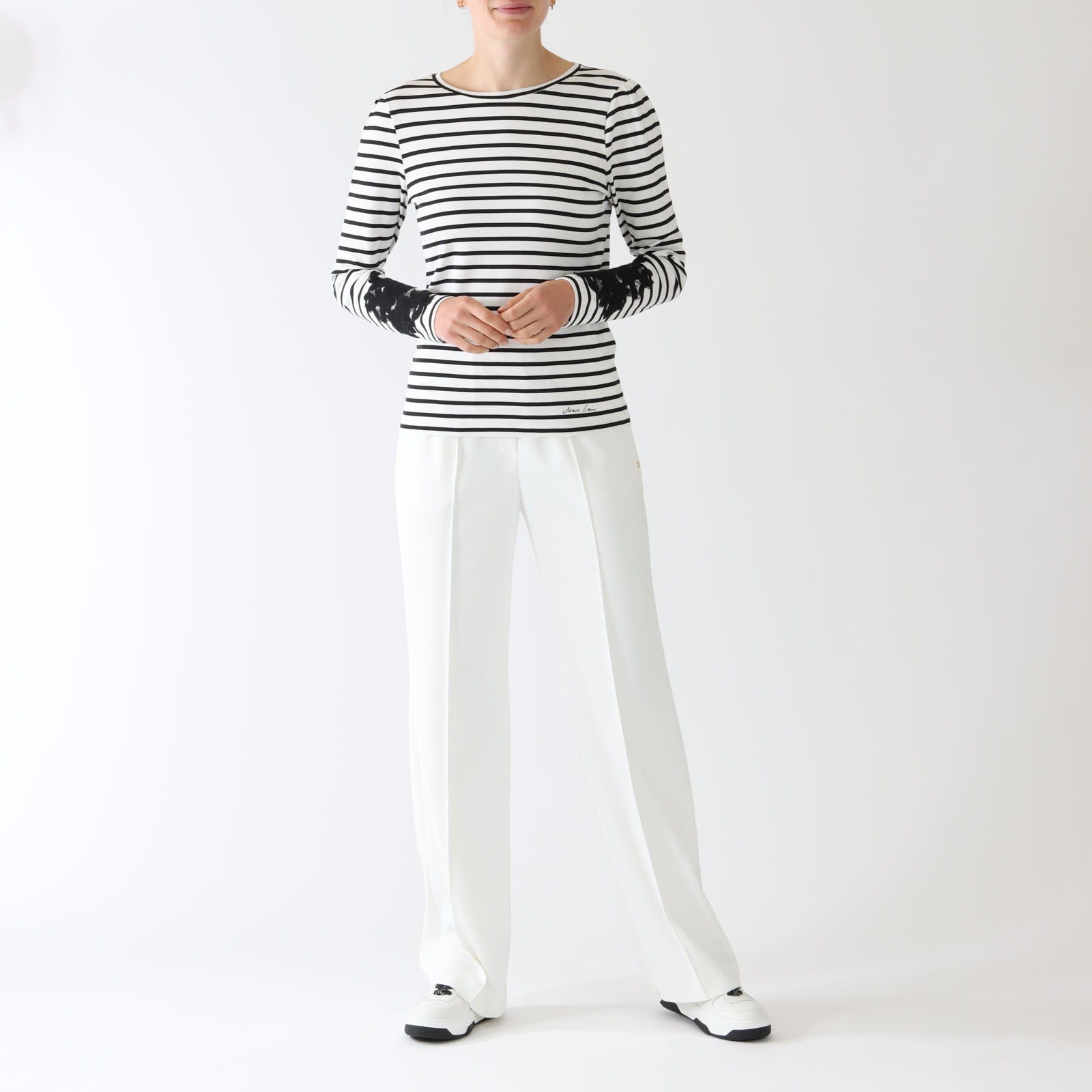 Black & White Striped Long Sleeved T-Shirt
