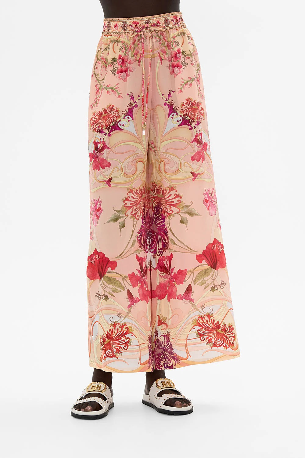 Blossoms And Brushstrokes Wide Leg Pants