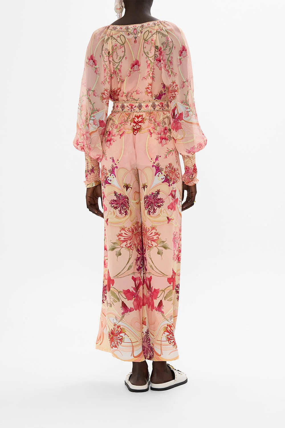 Blossoms And Brushstrokes Wide Leg Pants