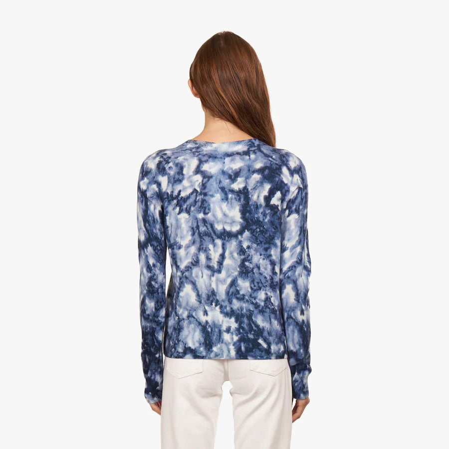 Blue Combo Floral Print Cashmere Sweater