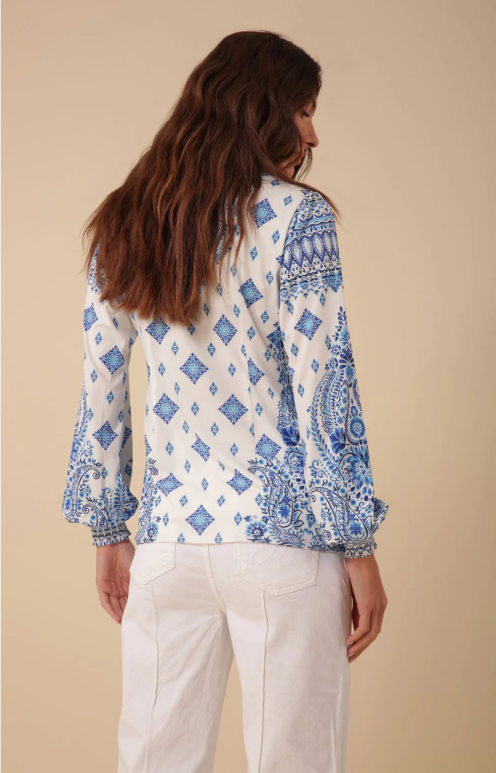 Blue Remi Printed Jersey Top