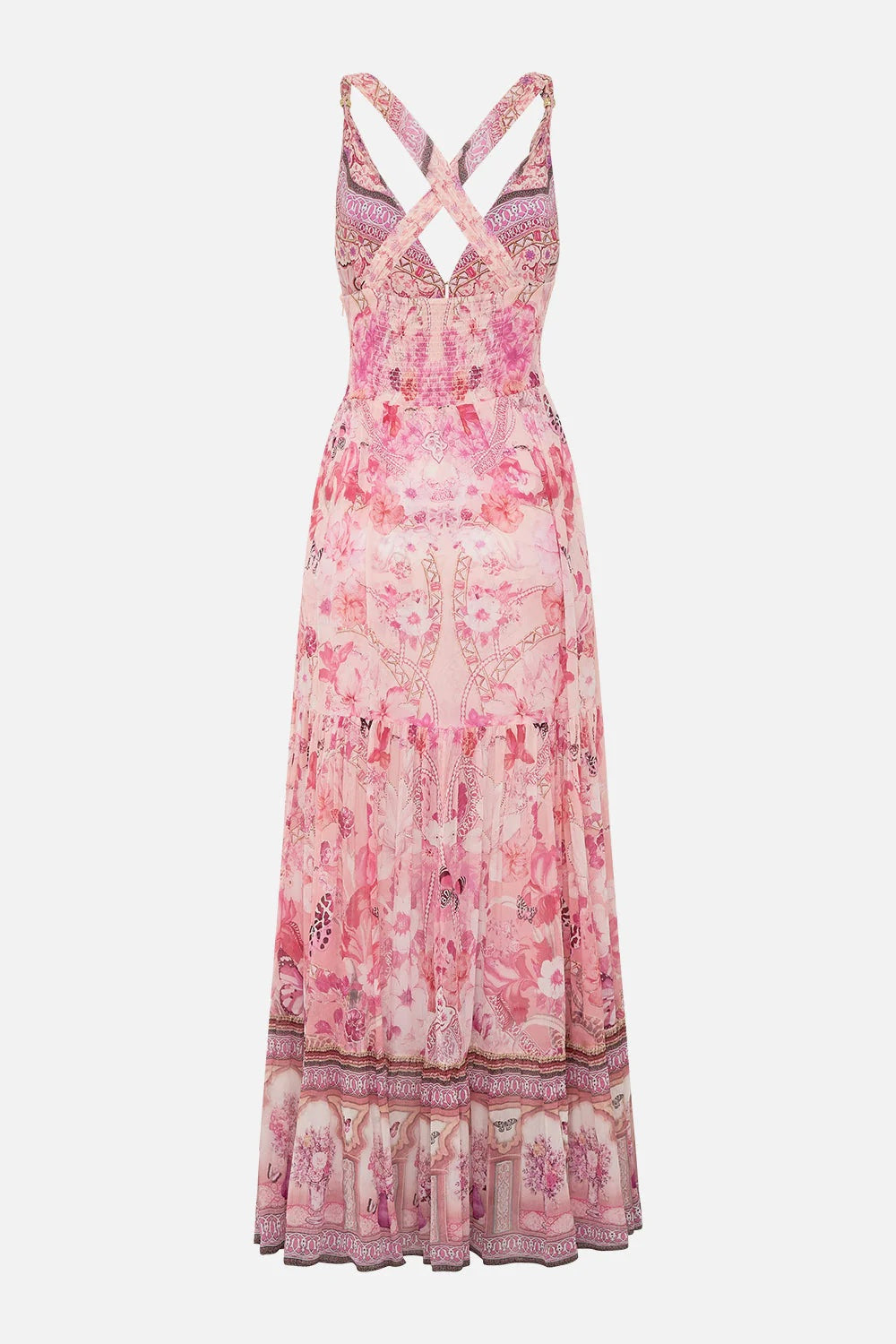 Botanical Novella Bead Strap Maxi Dress