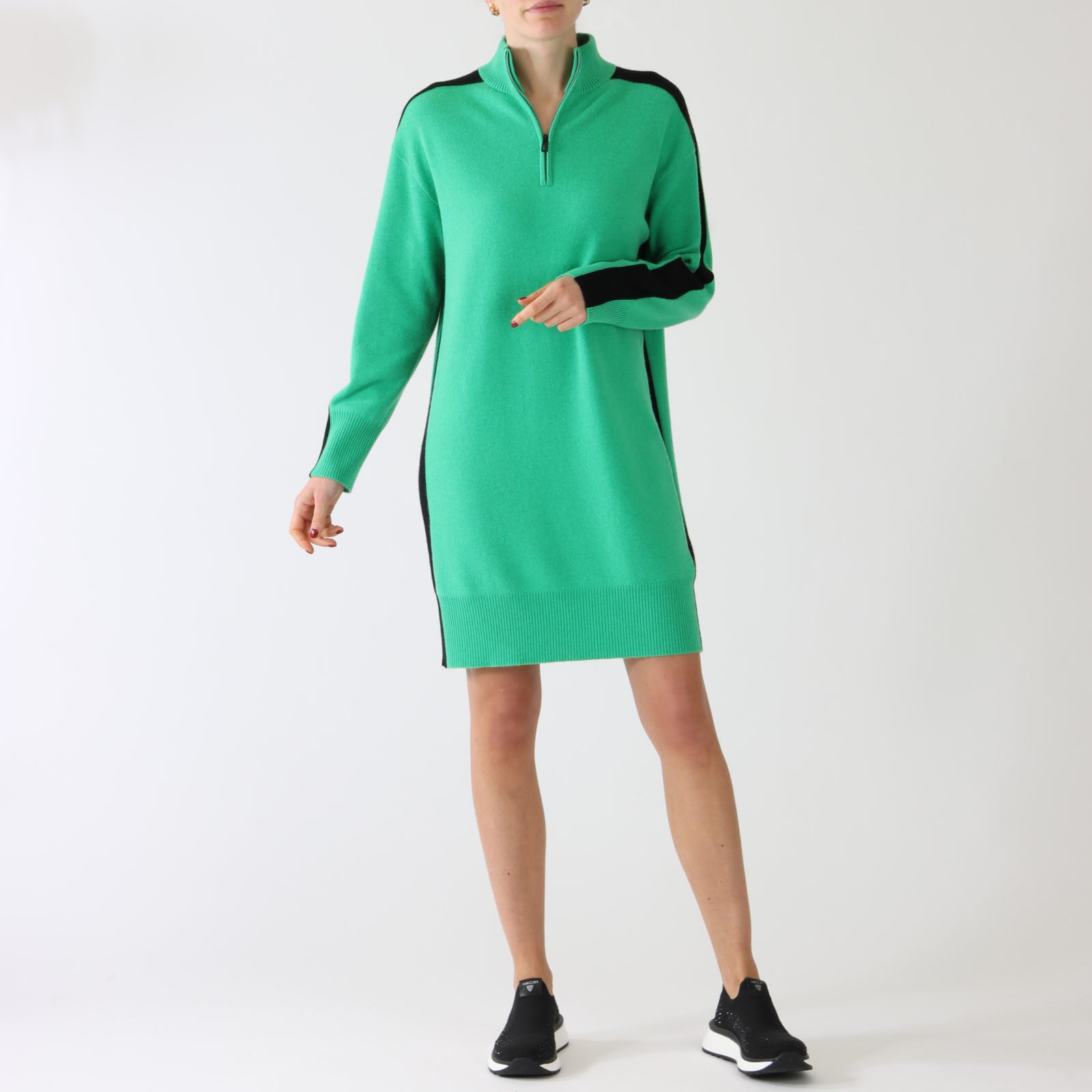 Bright Basil Leaf Cashmere Blend Dress