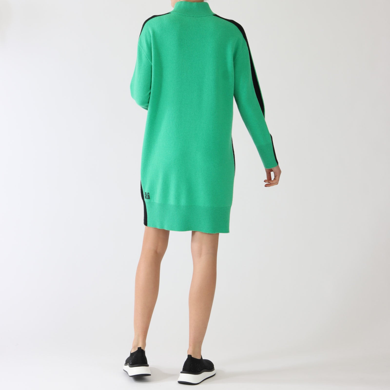 Bright Basil Leaf Cashmere Blend Dress