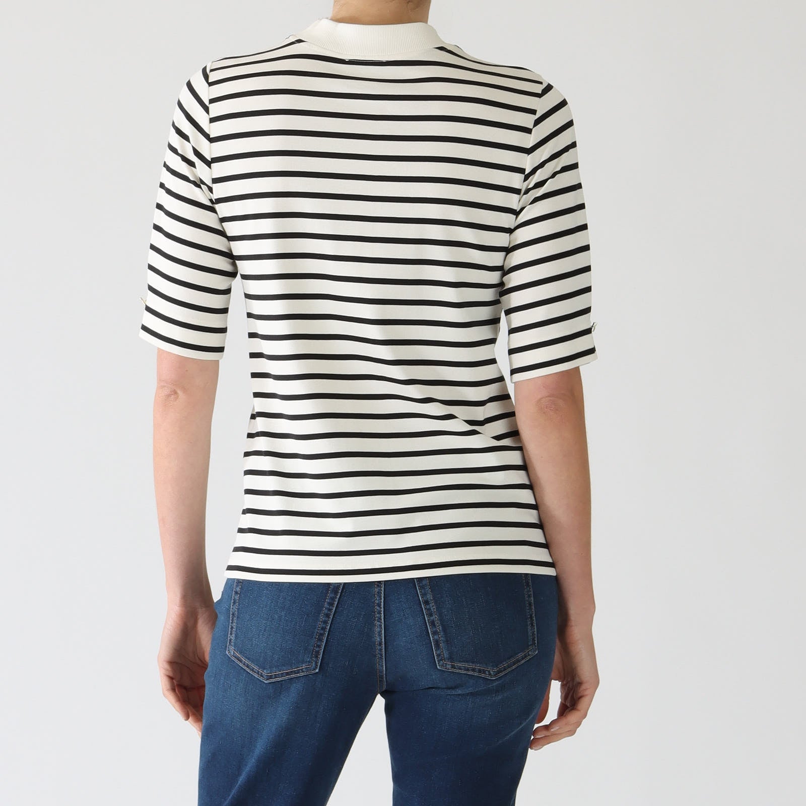 Bright Ecru & Midnight Blue Striped T-Shirt