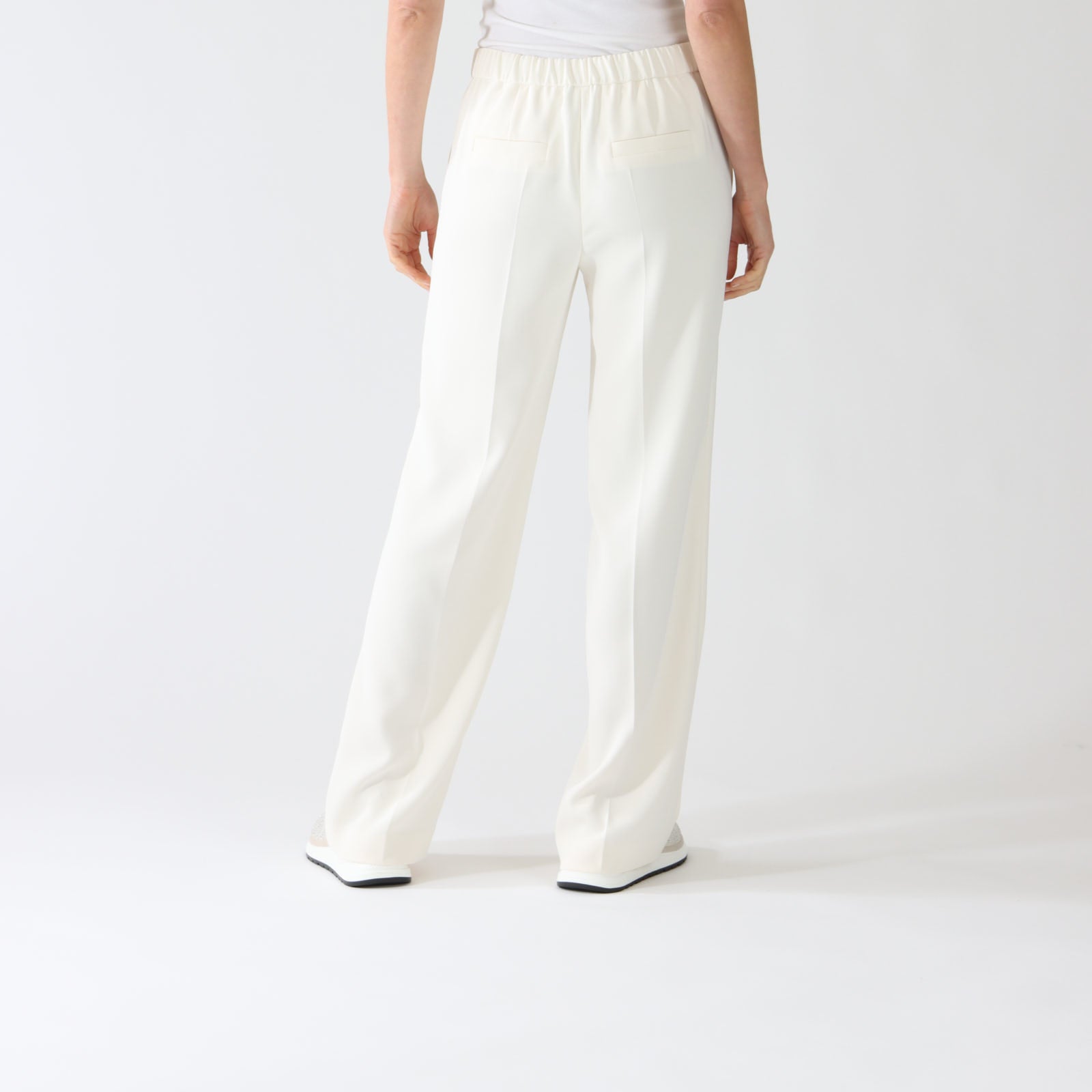 Bright Ecru Washington Wide Leg Tailored Pants