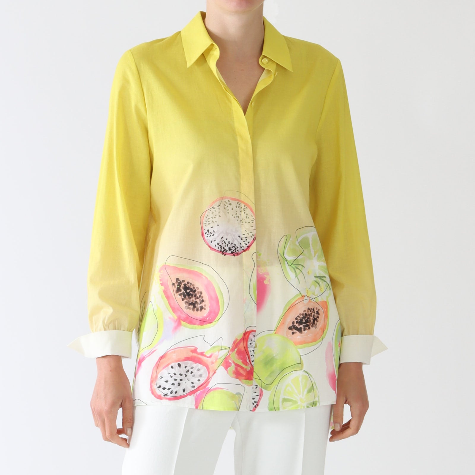 Bright Sulphur Citronella Printed Hem Shirt