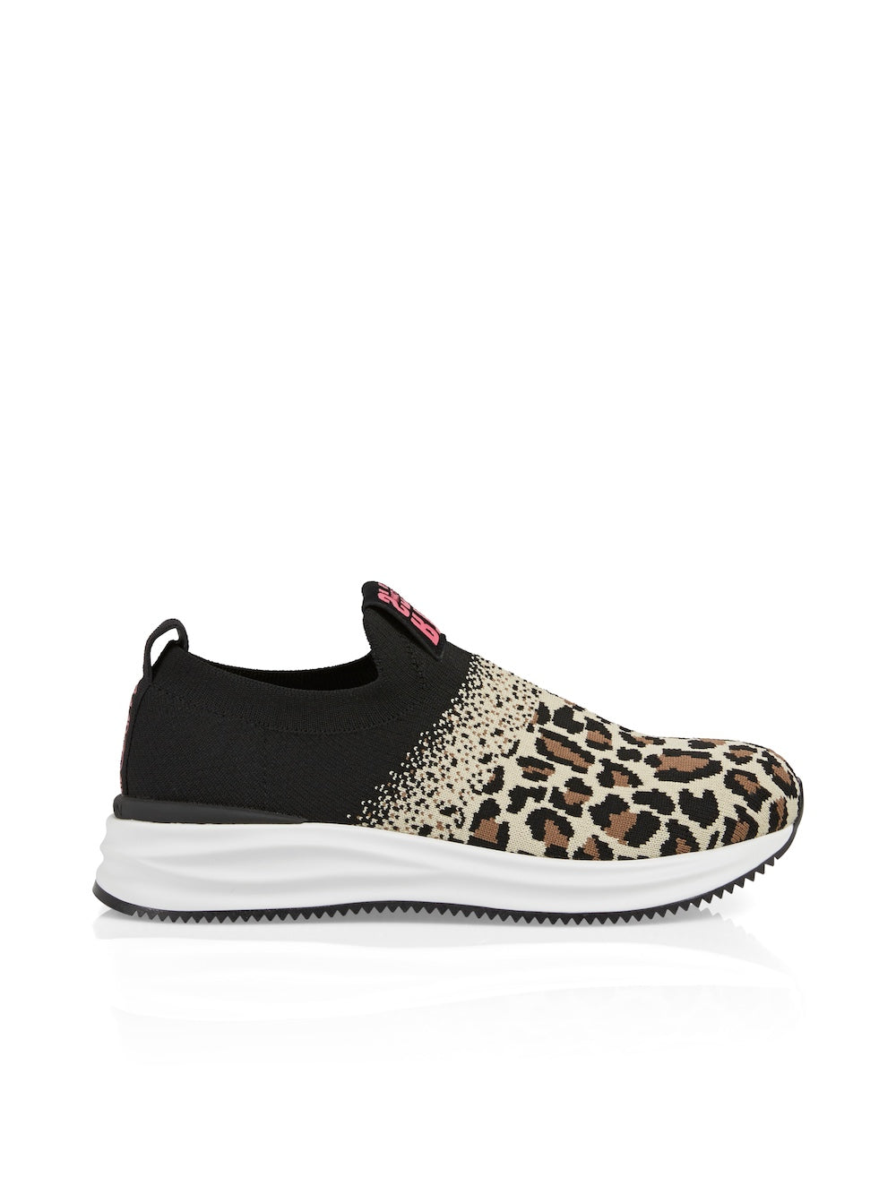 Bright Toffee Leo Print Knitted Sneakers