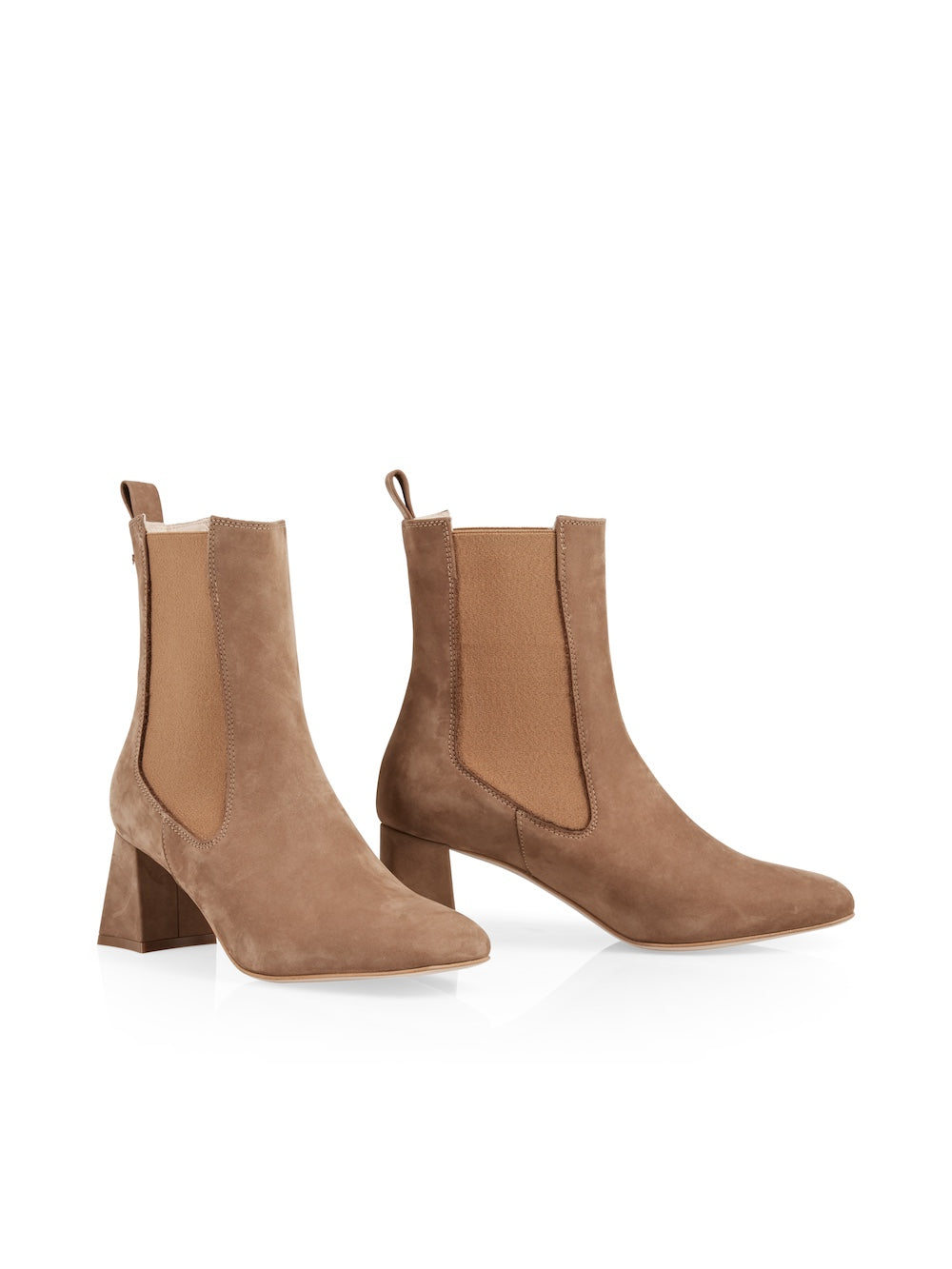 Bright Toffee Nubuck Heeled Ankle Boots