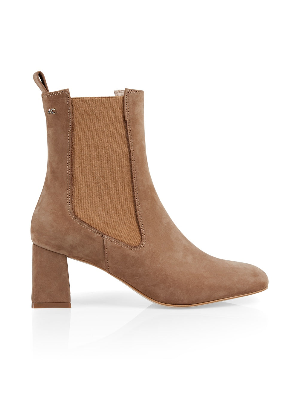 Bright Toffee Nubuck Heeled Ankle Boots