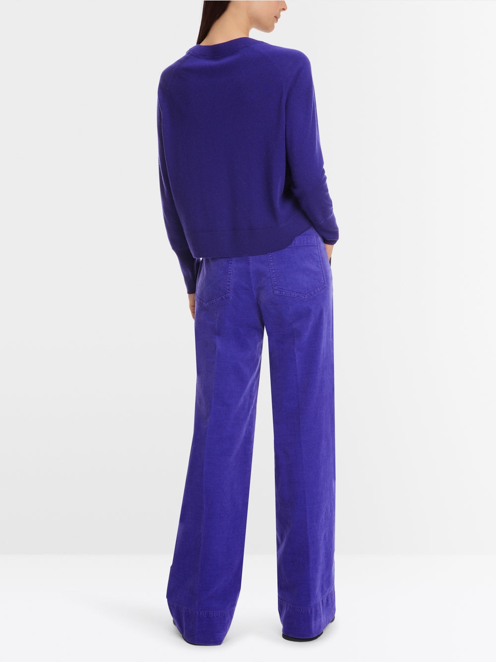 Bright Violet Cashmere Blend V-Neck Sweater