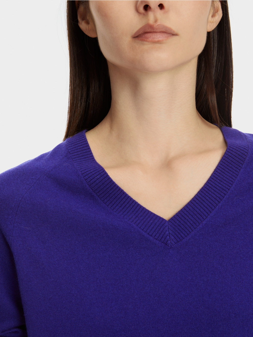 Bright Violet Cashmere Blend V-Neck Sweater